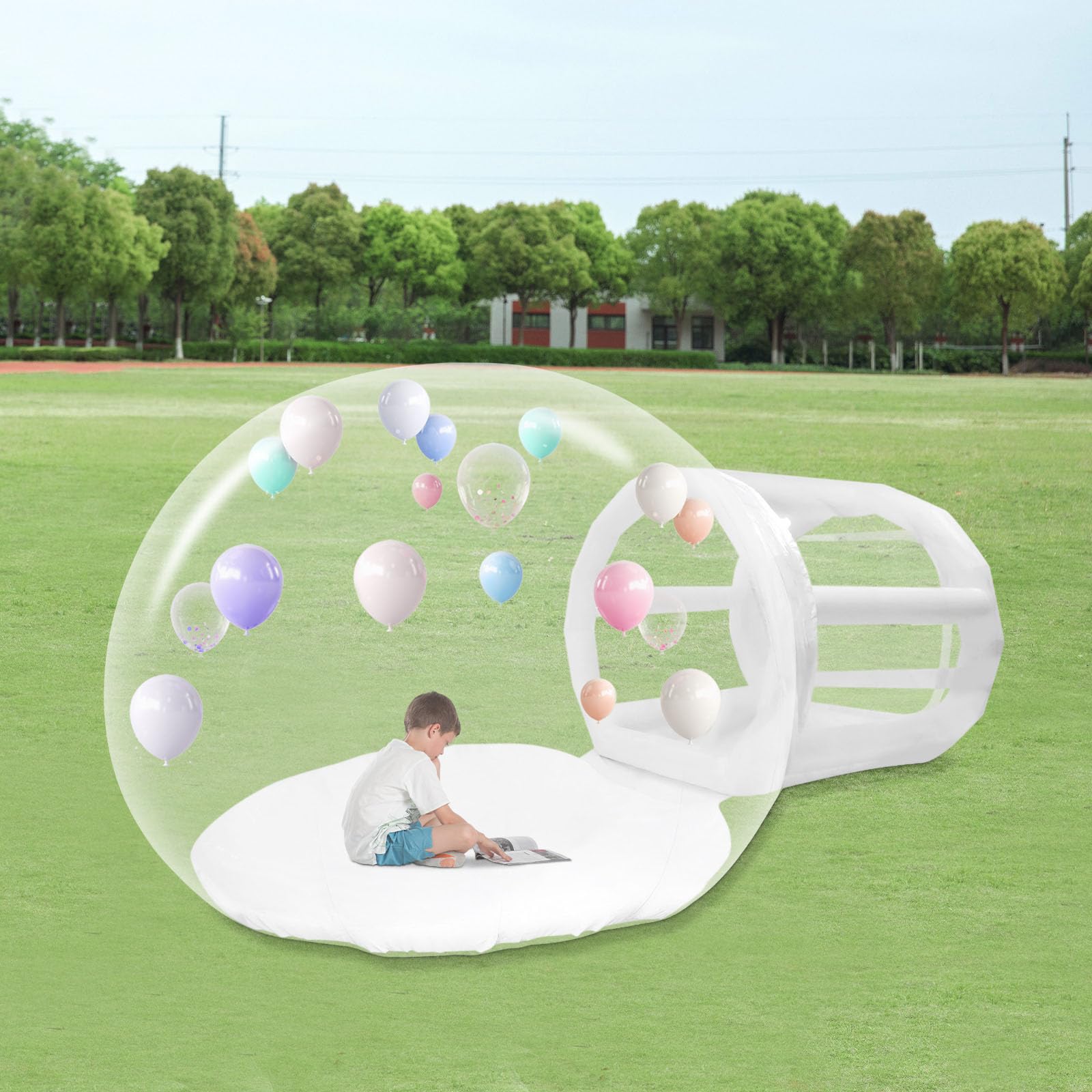 Inflatable Bubble Tent for Camping - Clear Transparent PVC Outdoor Dome Tent with Blower for 3-5 People | Perfect for Backyard, Garden, Glamping & Stargazing