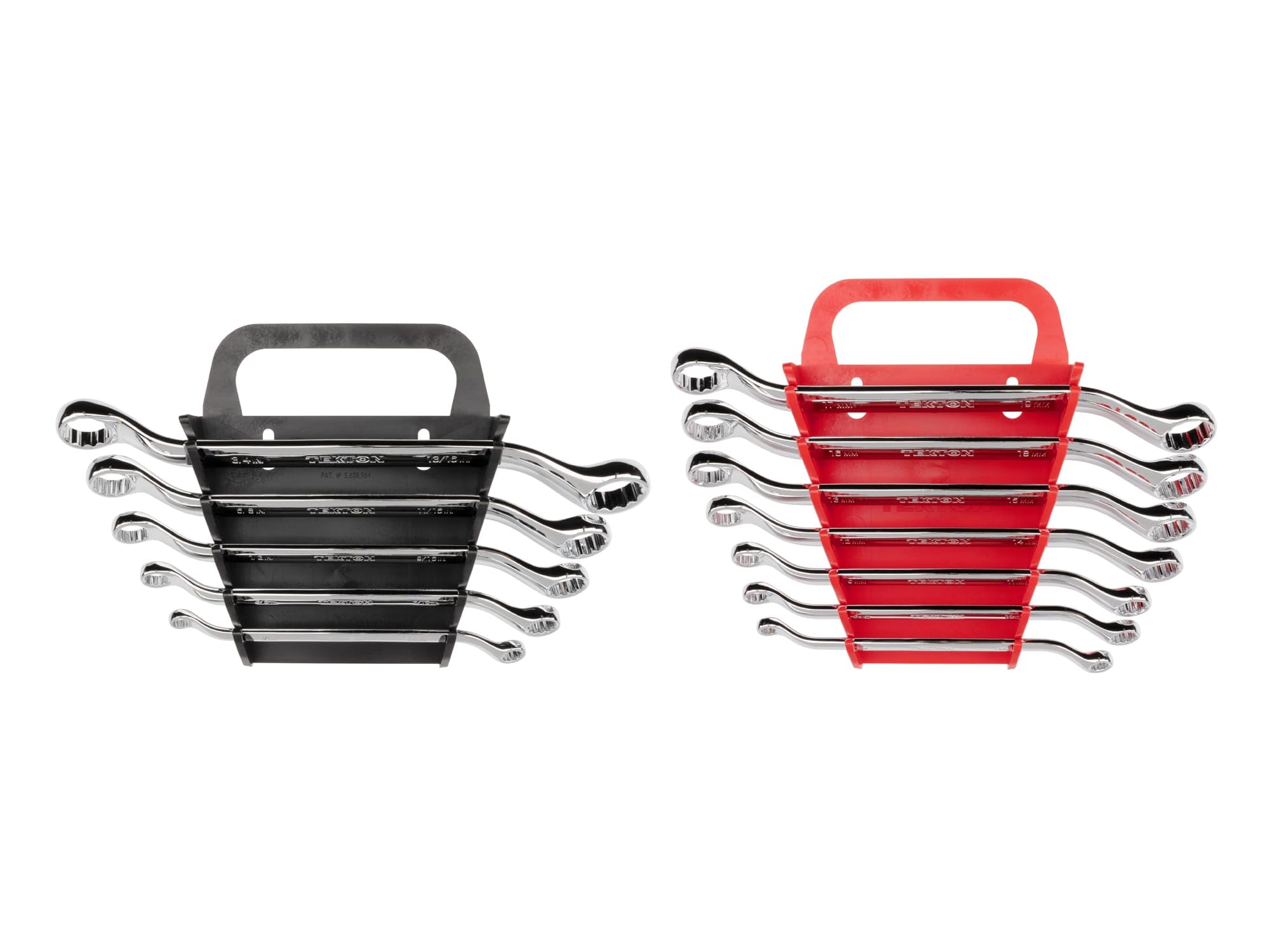 TEKTON 45-Degree Offset Box End Wrench Set - 12-Piece (1/4-13/16 in., 6-19 mm) with Holder | WBE91301 - Perfect for Automotive Repair, Machinery Maintenance & Tight Spaces