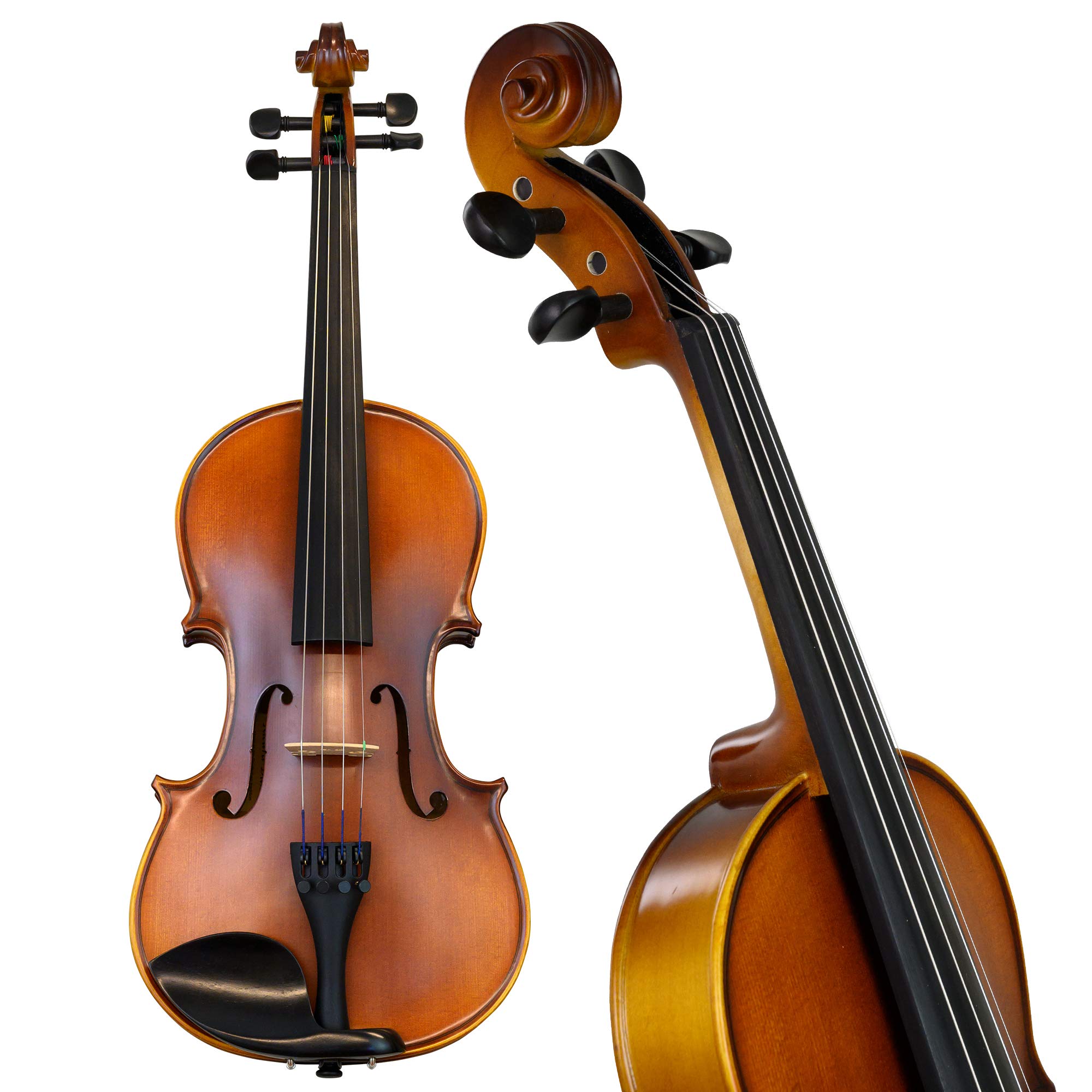 Bunnel Premier 4/4 Full Size Violin Outfit with Carrying Case & Accessories - Solid Maple Wood & Ebony Fittings by Kennedy Violins - Perfect for Beginners, Students & Professional Musicians