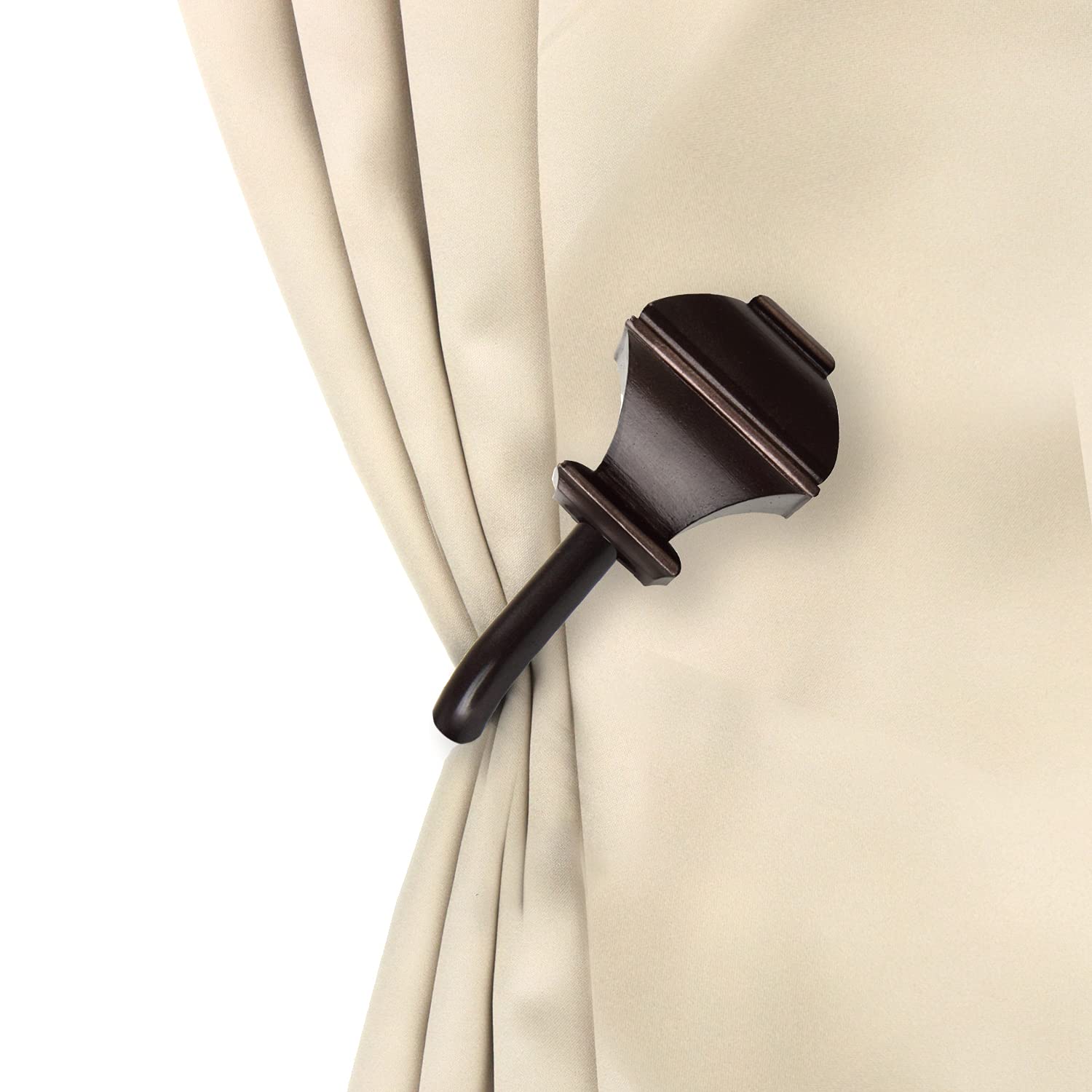 Elegant Arya Curtain Holdback Pair in Cocoa Brown - Perfect for Living Room, Bedroom, and Window Decor