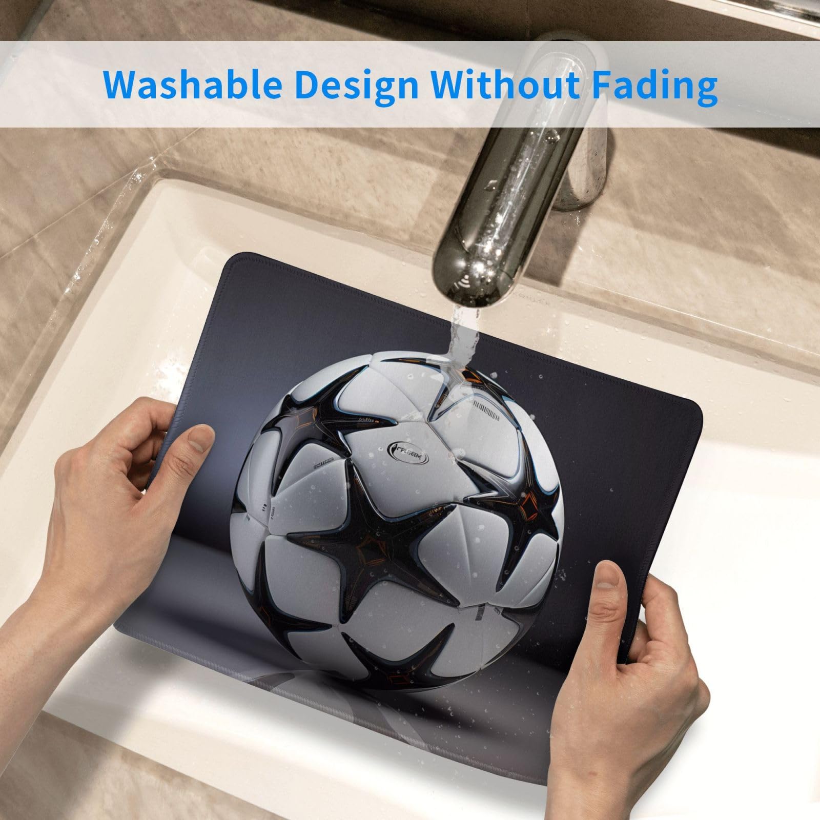 Premium Black and White Football Design Gaming Mouse Pad - Extra Large Non-Slip Desk Mat for PC, Laptop & Office Use - Perfect for Gamers, Work & Home Office Setup