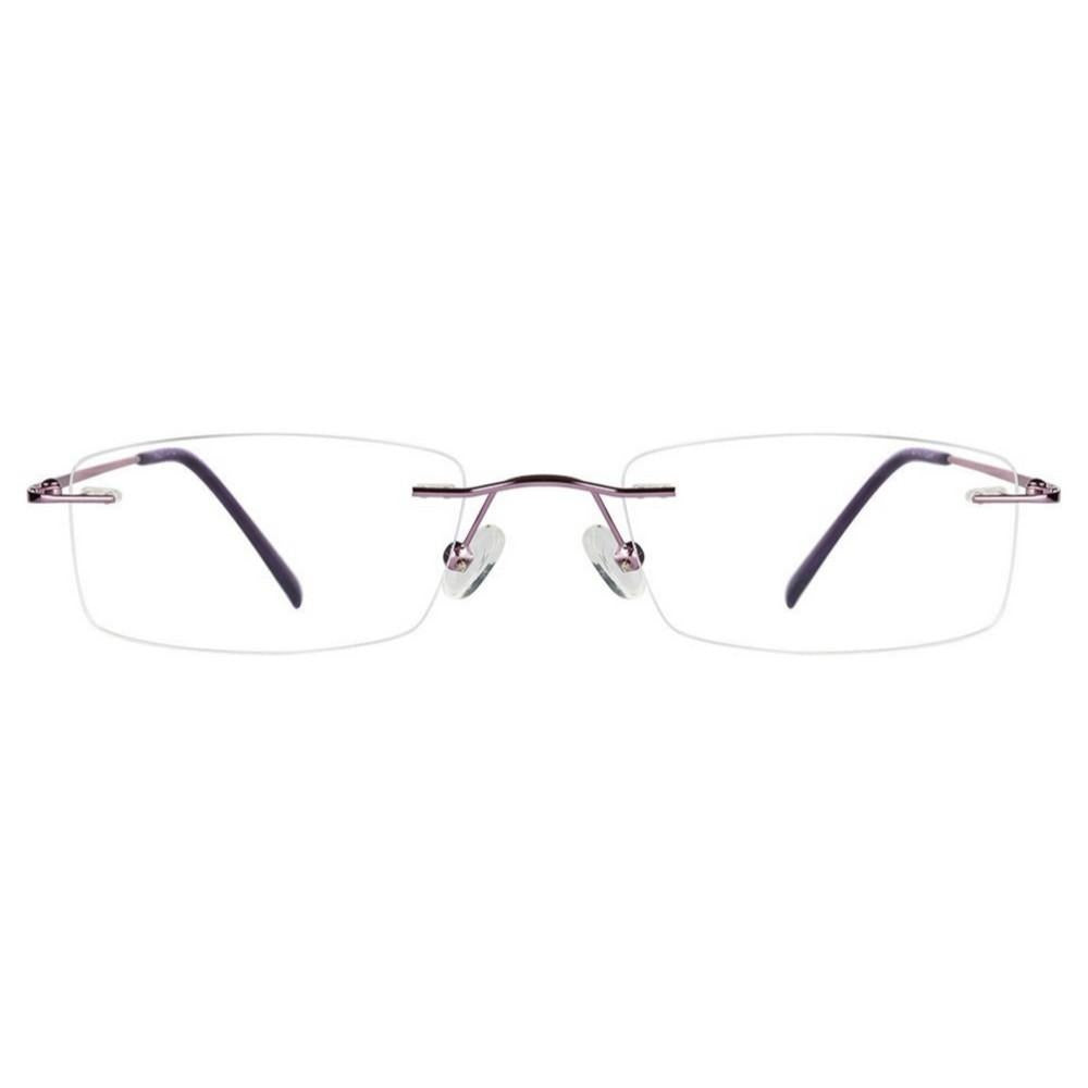 Blue Light Blocking Rimless Computer Glasses with Anti-Glare Coating for Screen Time & Digital Eye Strain Relief - Perfect for Office Work, Gaming & Online Classes