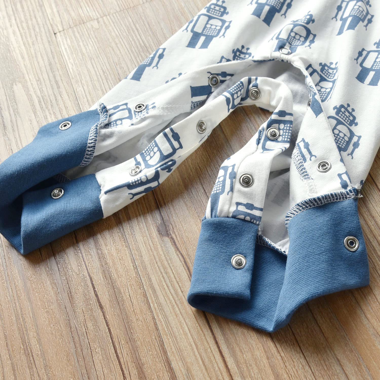 Baby Boy Romper - Soft Long Sleeve Robot Print One-Piece Jumpsuit | Cute Infant Outfit for Playtime & Photo Shoots
