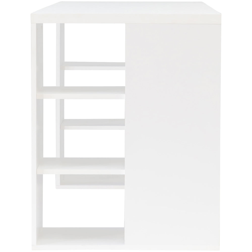 Atlas Study Writing Office Computer Desk with Storage Shelves - White | Modern Workstation for Home Office, Study Room & Small Spaces