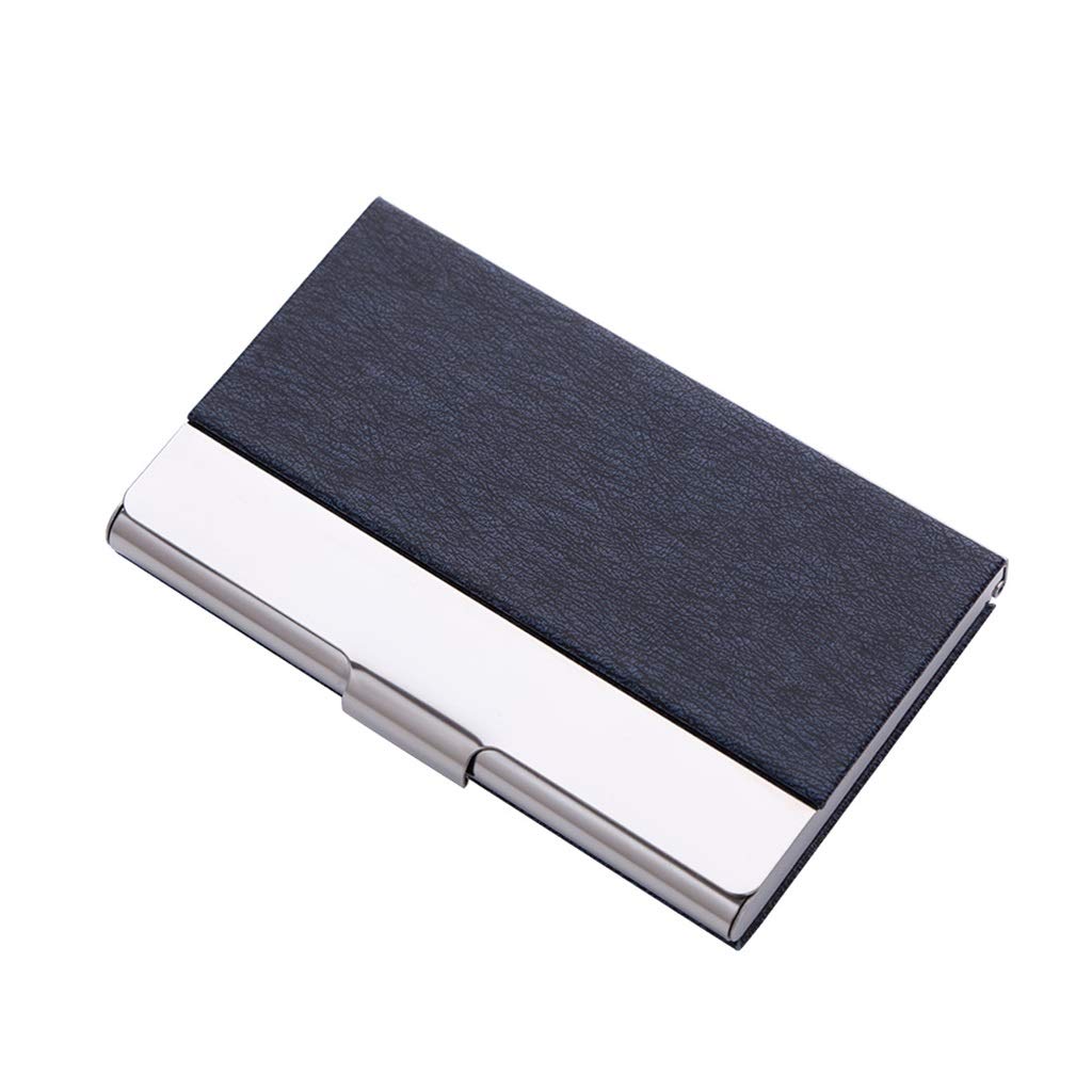 Premium Men's Business Card Holder - Portable Storage for 20 Cards (Blue) - Ideal for Professionals & Networking