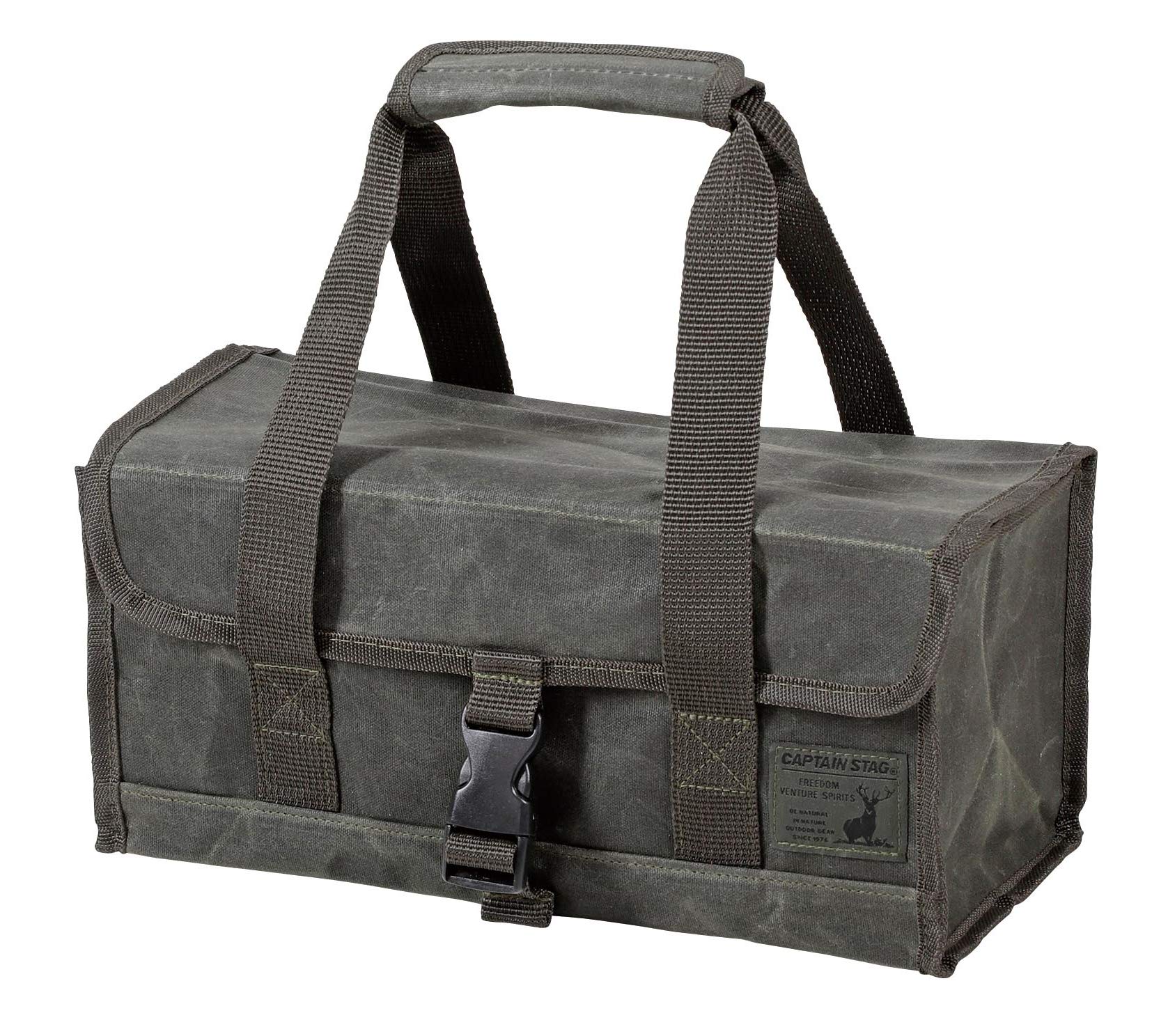 UL-2042 Heavy Duty Cotton Canvas Outdoor Tool Bag - Waterproof Storage Box for Tools, Camping Gear & DIY Supplies - Perfect for Construction, Gardening & Outdoor Adventures (Olive, Small)