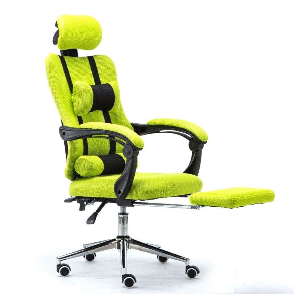 Ergonomic Office Chair with Mesh Back, Adjustable Height & Footrest - Green Home Computer Desk Chair for Comfortable Work & Study - Perfect for Home Office, Gaming & Workspaces (Color: Green, Size: A)