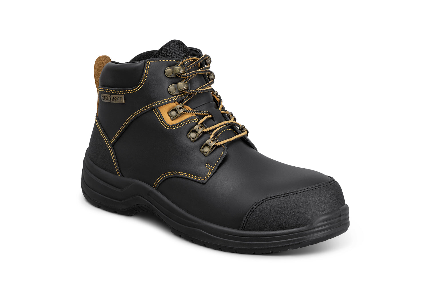 Men's Black Granite Work Boots - Durable & Slip-Resistant Safety Shoes for Construction, Outdoor & Heavy Duty Work