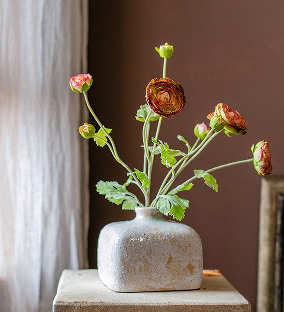 Ranunculus Asiaticus Artificial Flowers - Modern Floral Arrangement for Dining Room & Bedroom Decor - Spring Home Decoration Ideas - Perfect for Centerpieces, Wedding Decor & Seasonal Table Settings