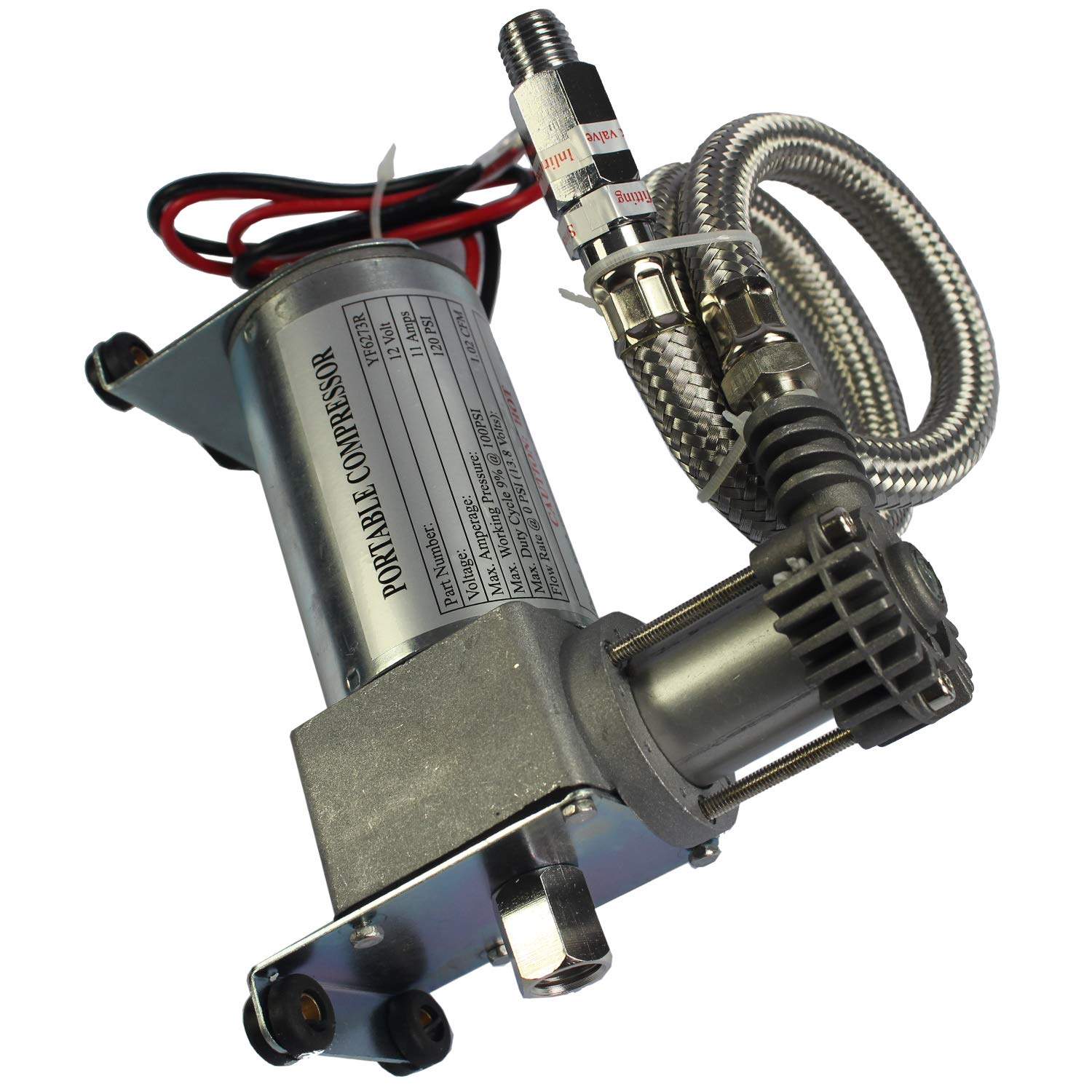 JDMSPEED Ultra Light-Duty Onboard Air Compressor System - 12V Portable Air Pump for Cars, SUVs & Pickup Trucks | Fast Inflation for Tires, Air Mattresses & Sports Equipment | Perfect for Road Trips & Off-Road Adventures