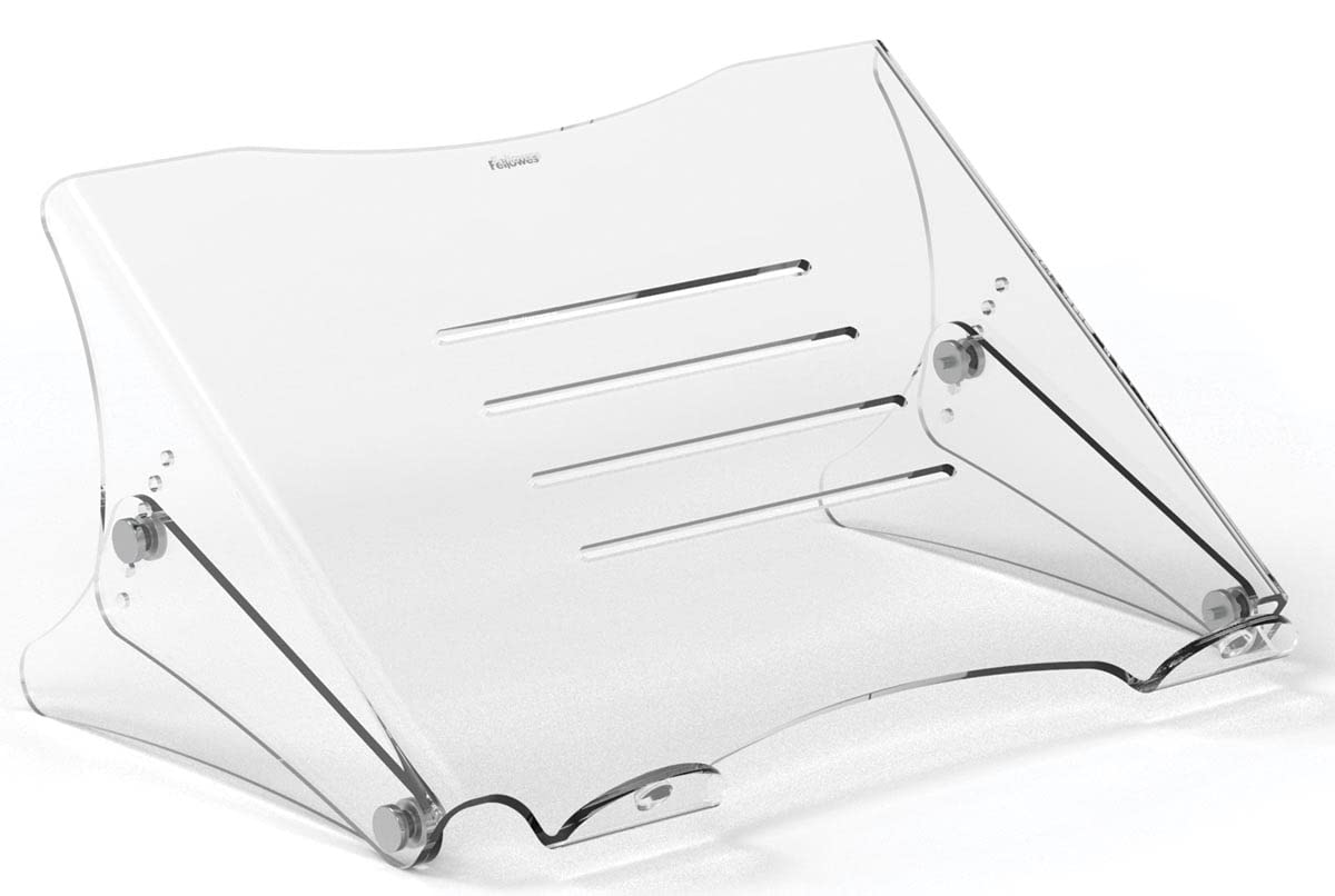 Fellowes Clarity Adjustable Laptop Stand - Ergonomic Height Adjustable Computer Riser for Home & Office Workspace - Perfect for Desk, Standing Desk, and Work from Home Setup