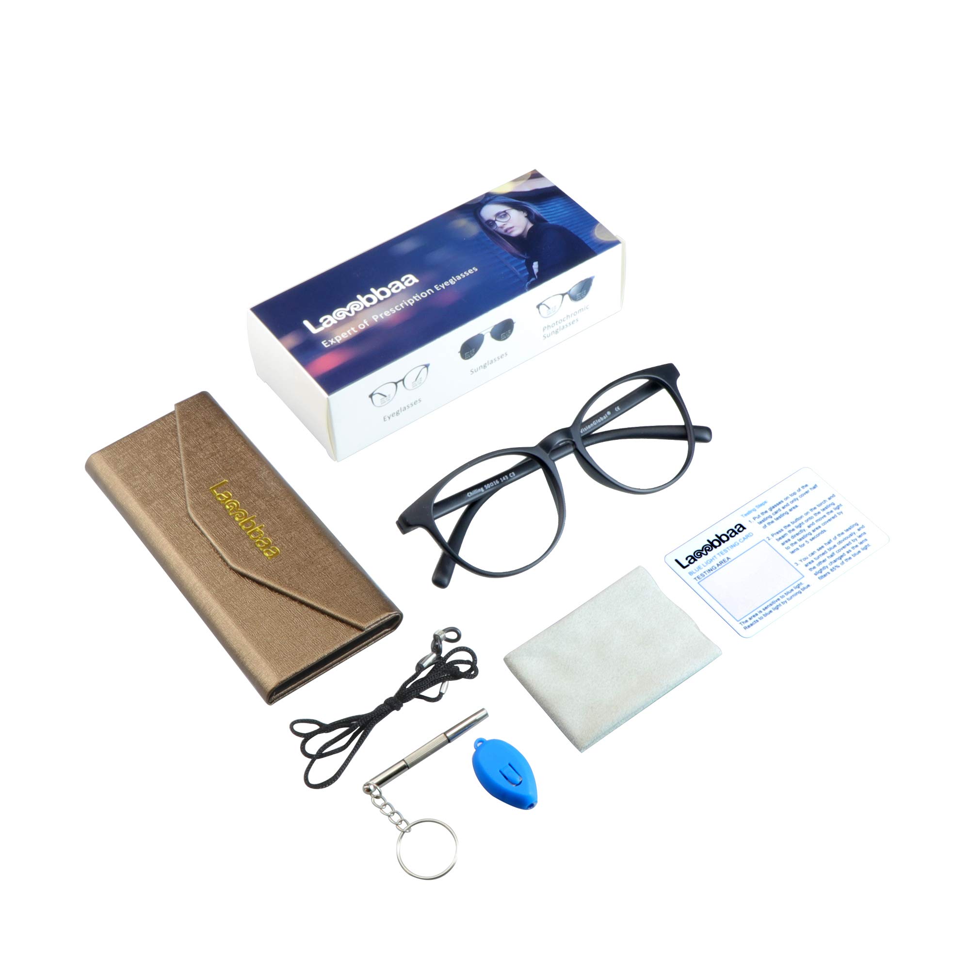 Blue Light Blocking Glasses for Women & Men - Anti Eyestrain Computer Glasses with UV Protection, Lightweight Round Frame - Perfect for Office Work, Gaming & Screen Time