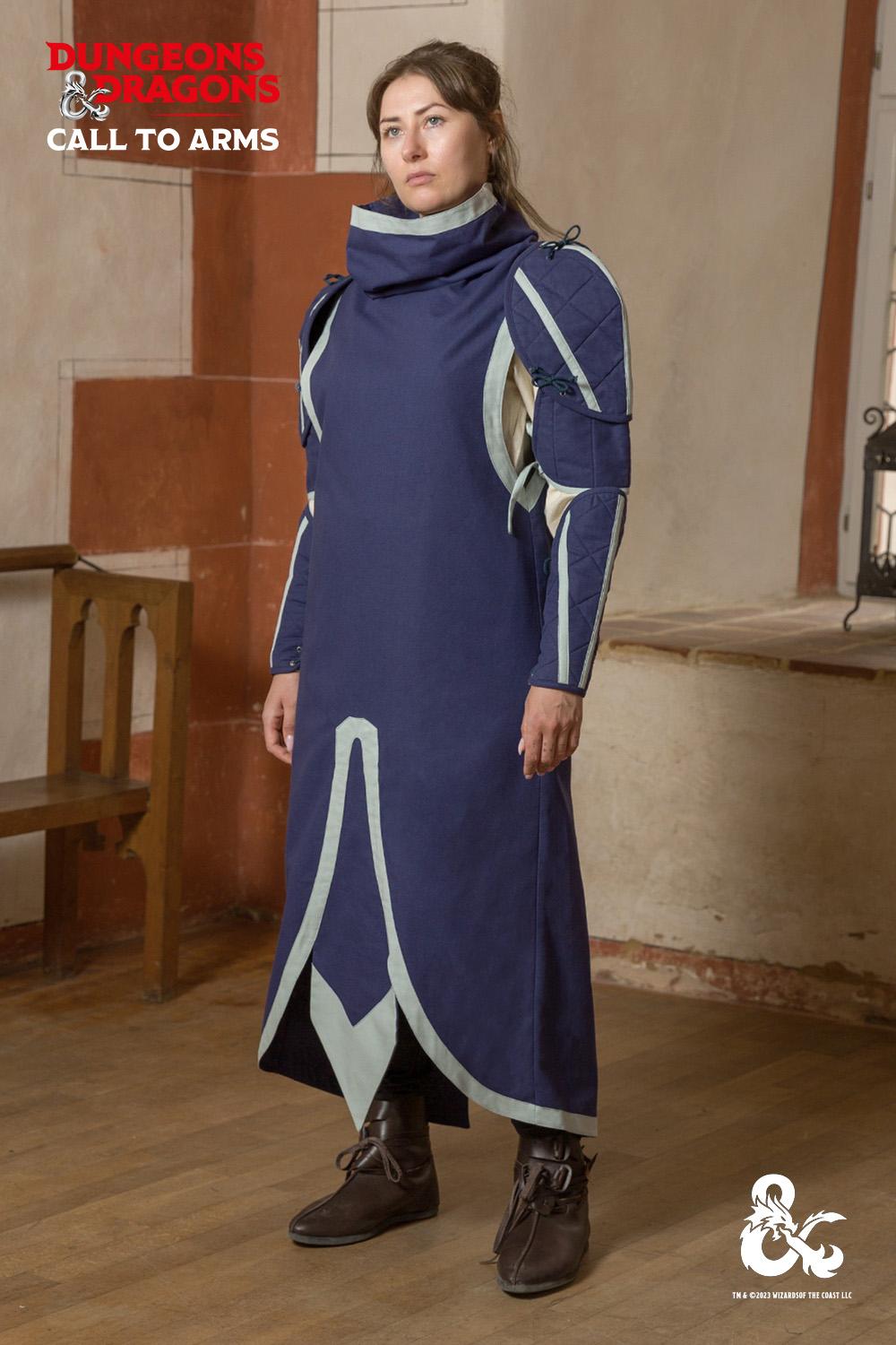 Dungeons & Dragons Cleric Costume Set - Dark Blue & Ice Blue Robe for Cosplay, LARP & Fantasy Roleplaying Games