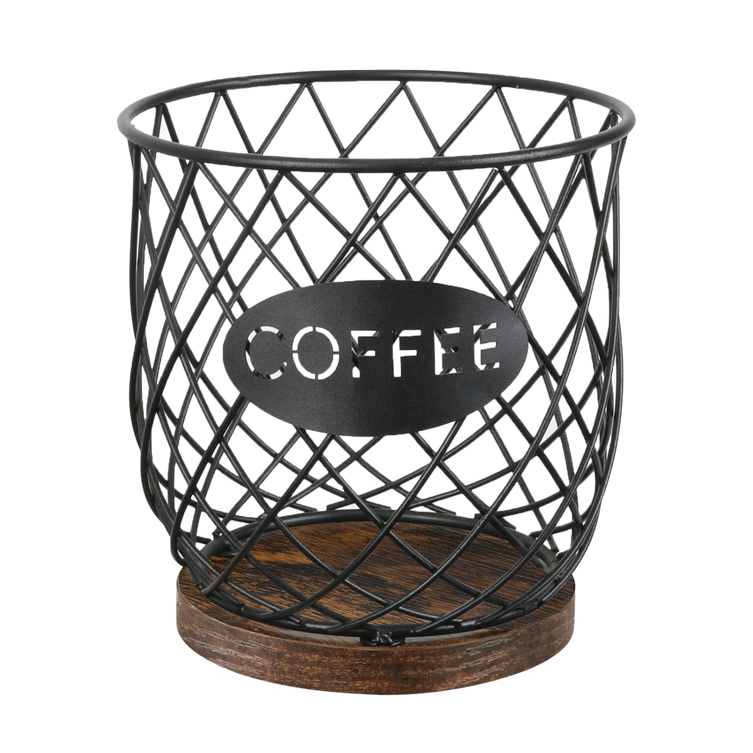 YINMIT Large Capacity K Cup Holder Organizer - Sturdy Coffee Pod Storage Basket for Keurig K-Cups (Holds 35 Pods) - Perfect for Kitchen Counter & Office Desktop Organization (Circular Grid Design) - Ideal for Coffee Lovers & Office Break Rooms