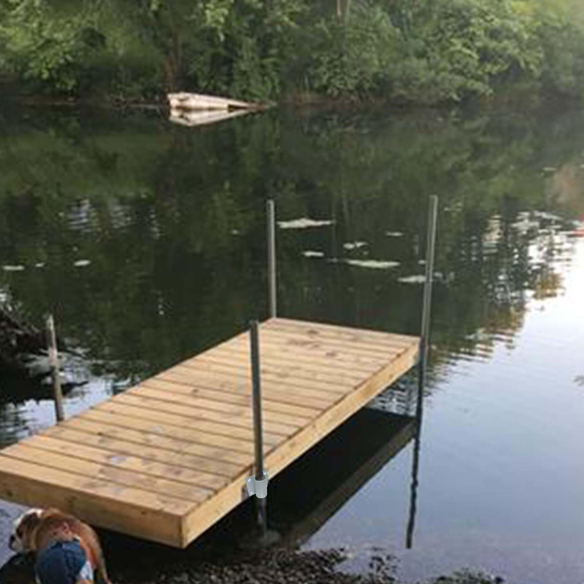 Heavy Duty Galvanized Dock Pipe Leg Holder & Sleeve - Durable Marine Hardware for Boat Docks, Piers & Waterfront Structures - Perfect for Saltwater & Freshwater Applications
