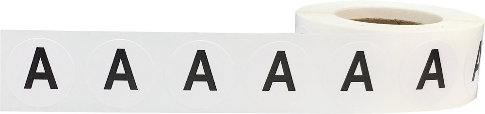 500 Adhesive Circle Dot Stickers - .75 Inch Round Letter A Inventory Labels for Organizing, Pricing & Barcoding - Perfect for Retail, Warehousing & Office Use
