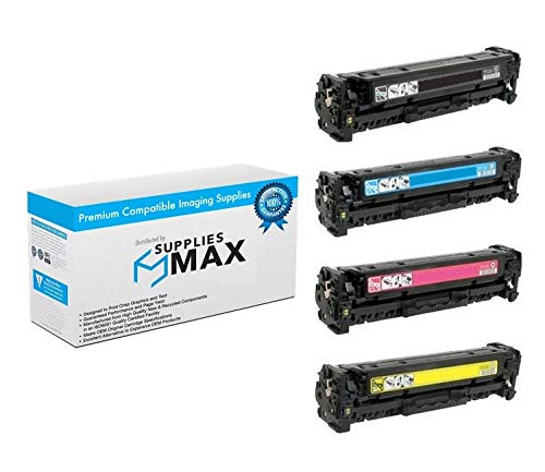 HP 304A Compatible Jumbo Toner Cartridge Combo Pack (Black, Cyan, Magenta, Yellow) for HP Color LaserJet CM-2320FXI/2320N/2320NF/CP-2025DN/2025N/2025X - High-Yield Replacement for CC530AJ & CF340A - Perfect for Office Printing & Bulk Document Production