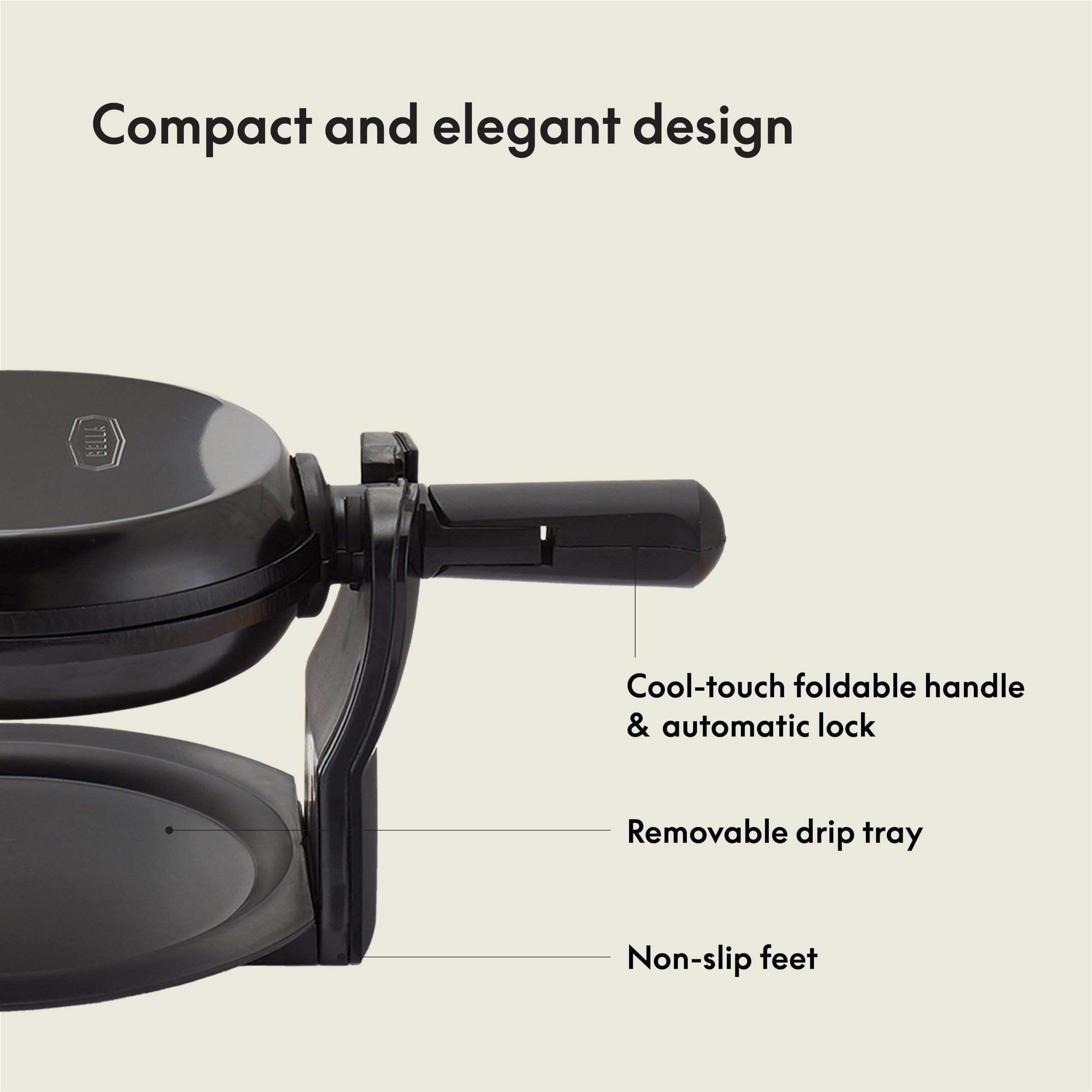 BELLA Classic Rotating Belgian Waffle Maker with Nonstick Plates - Adjustable Browning Control, Removable Drip Tray & Cool Touch Handles - Perfect for Breakfast, Brunch & Family Gatherings - Black