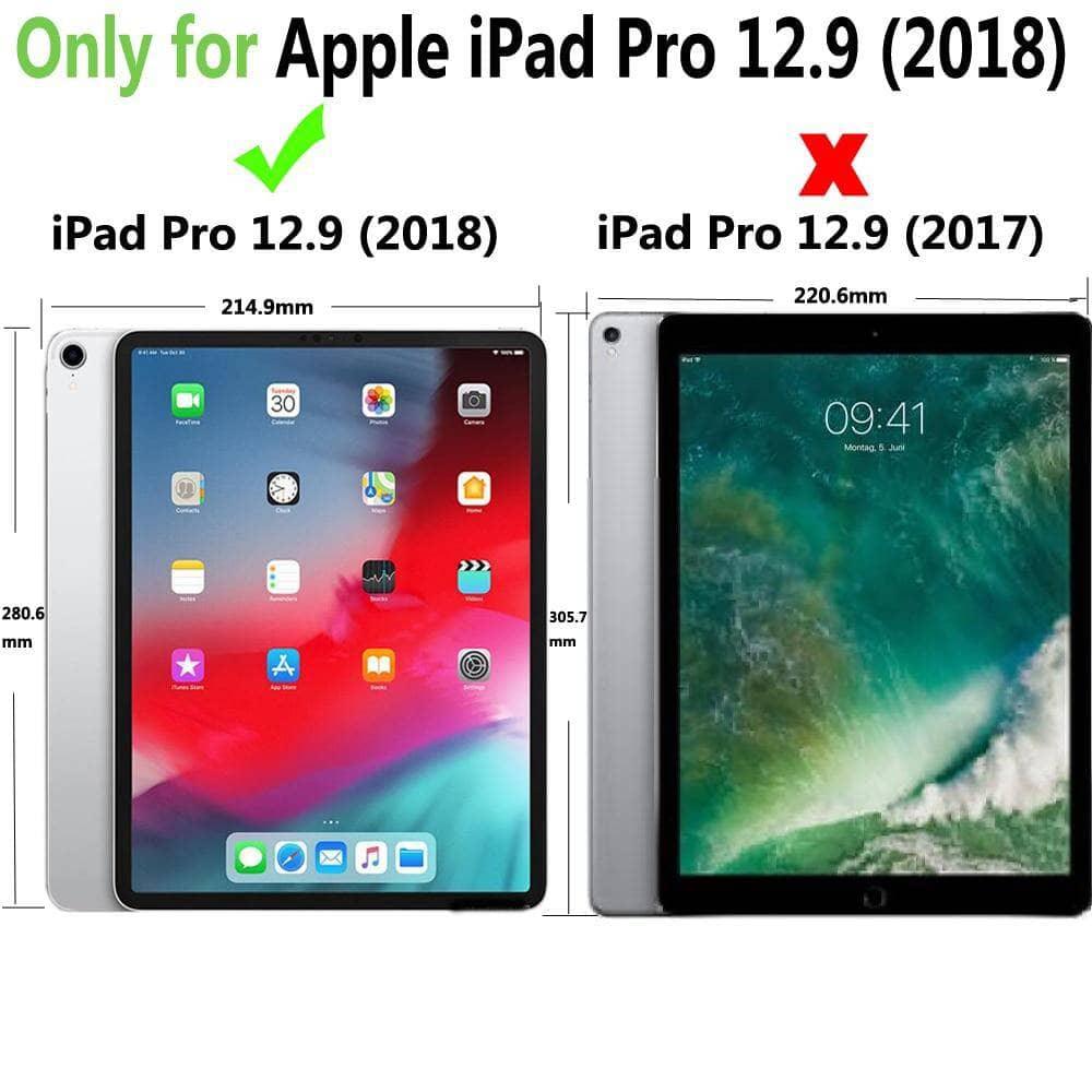 Premium Leather iPad Pro 12.9 (2018) Case with Crocodile Pattern - Smart Cover with Auto Wake/Sleep & Apple Pencil Holder - Perfect for Work, Travel, and Home Office Use