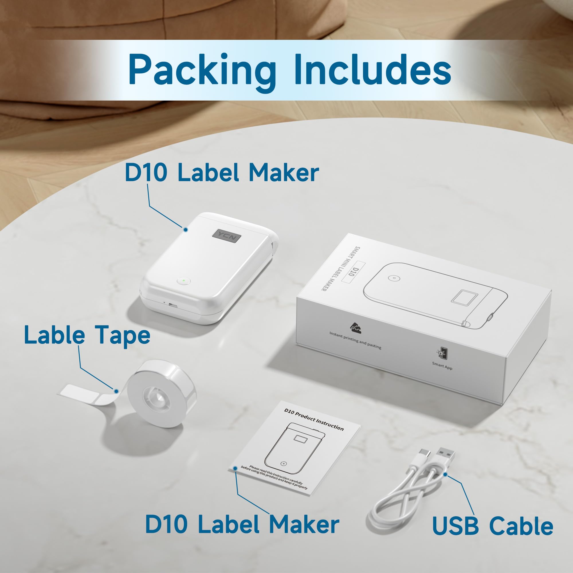 Portable Bluetooth Label Maker Machine with Tape - Mini Label Printer for Home, Office & School Organization - Multiple Personalized Templates for Easy Labeling - Perfect for Storage, Files & Classroom Supplies