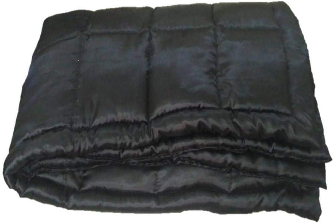 Premium Silk Satin Luxury Comforter Set - Ultra Soft Quilted Linen Alternative, 3-Piece (1 Comforter + 2 Pillowcases) for Twin/Twin XL Bed, Black - Perfect for Cozy Bedrooms, Guest Rooms & Dorm Decor