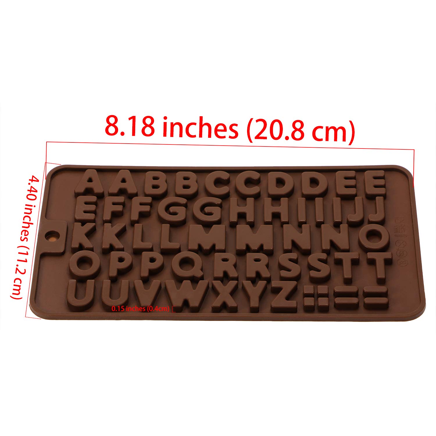 ONLYKXY 2-Piece Brown Chocolate Silicone Molds Set - Alphabet & Number Baking Molds for DIY Candy, Cake Decorating - Perfect for Birthday Parties, Holiday Treats & Home Baking