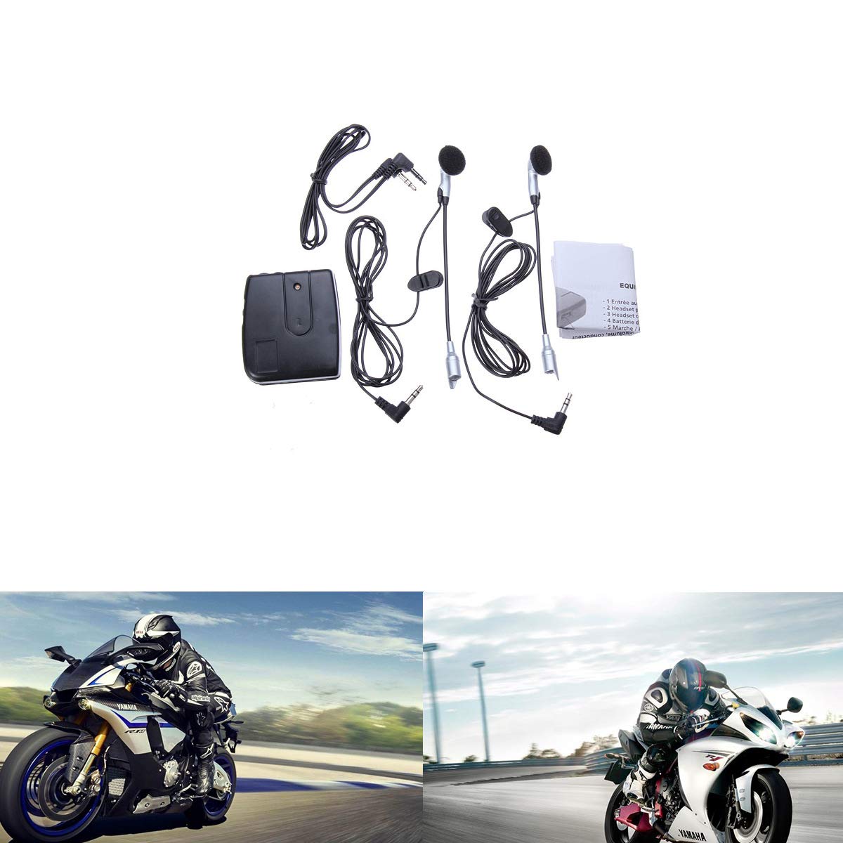 2-Way Motorcycle Helmet Intercom Headset - Bluetooth Helmet-to-Helmet Communication System with Walkie-Talkie & MP3 Support for Riders (Ideal for Group Rides, Touring & Adventure Motorcycling)