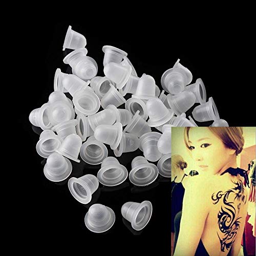 STORE99® 100 Pack Soft Silicone Tattoo Ink Cups - Disposable Pigment Containers for Permanent Tattoo, Eyebrow & Makeup - Small Caps Accessories - Ideal for Tattoo Artists & Beauty Professionals