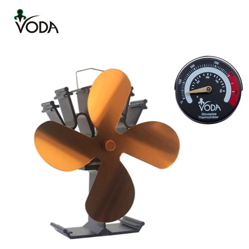 4 Blade Stove Fan VDSF614GT - Efficient Heat Circulation for Wood Stoves & Fireplaces - Perfect for Home Heating & Energy Savings