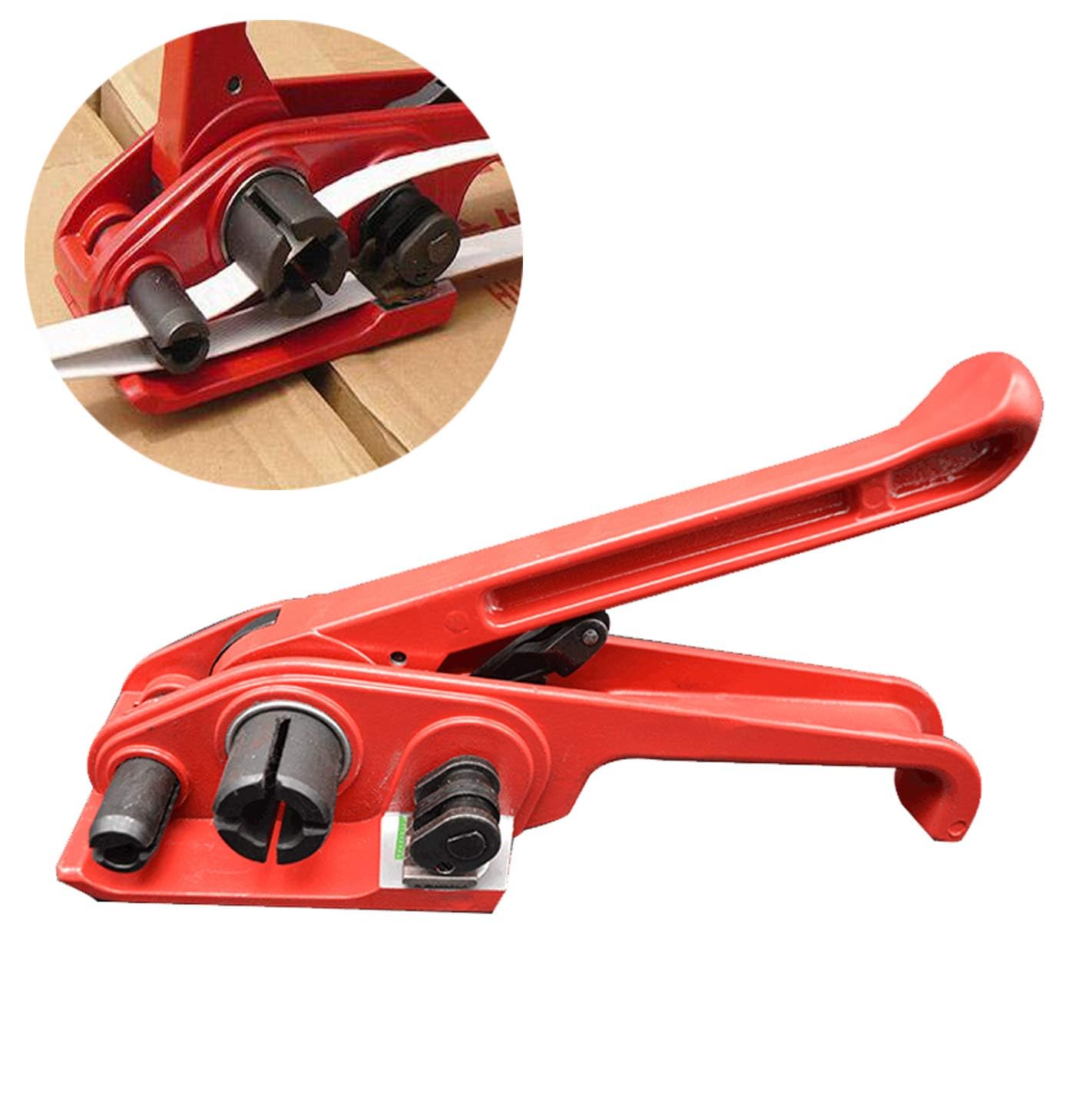 Heavy Duty Manual Poly Strapping Tool Kit - Tensioner, Cutter & Sealer for 1/2