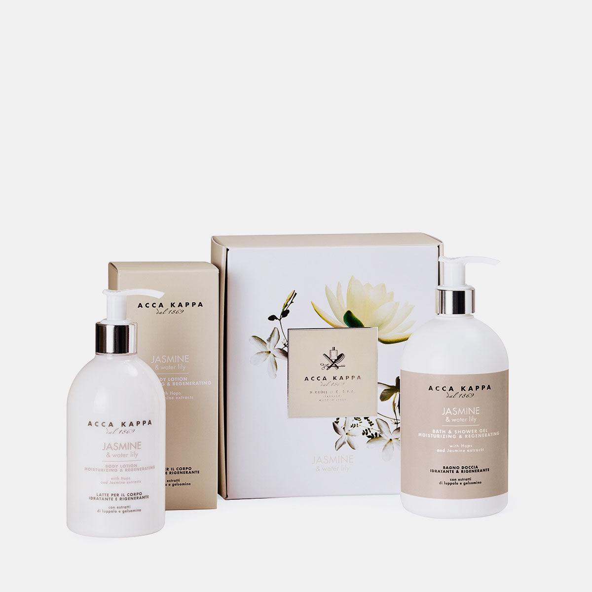 Jasmine & Waterlily Shower Gel & Body Lotion Gift Set for Women - Luxurious Floral Scented Bath & Body Care Duo - Perfect for Relaxation, Spa Days & Romantic Gifts