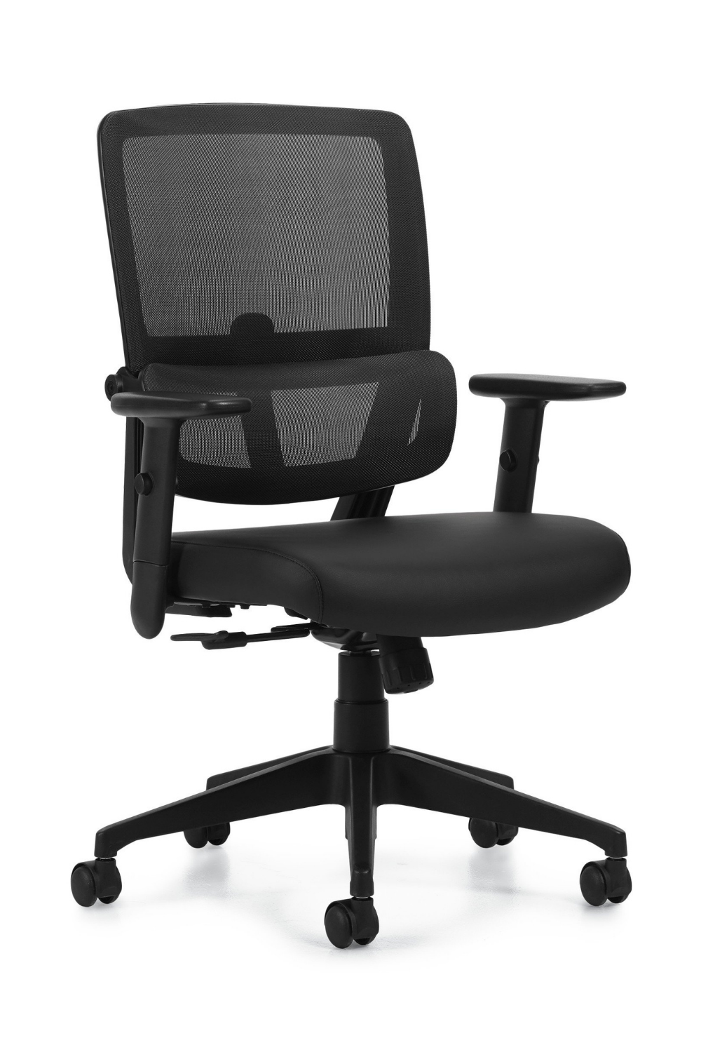 Mesh Back Luxhide Tilter Office Chair by Offices To Go (OTG12110B) - Ergonomic Swivel Chair for Home Office, Gaming & Workspace Comfort