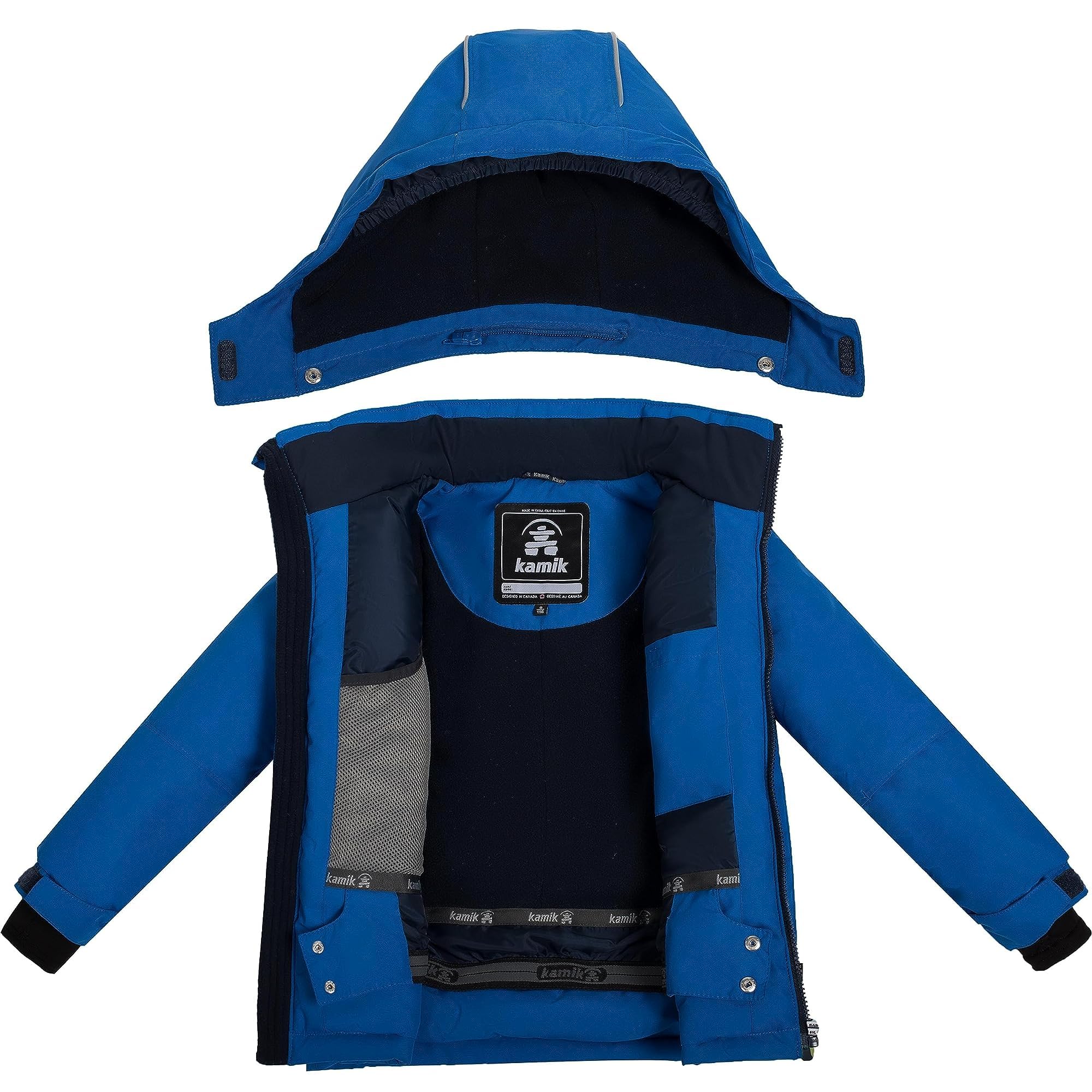 Kamik Boys Hux Insulated Winter Jacket for Toddler & Kids - Waterproof Snow Coat for Cold Weather - Perfect for Outdoor Play, Skiing & Winter Adventures