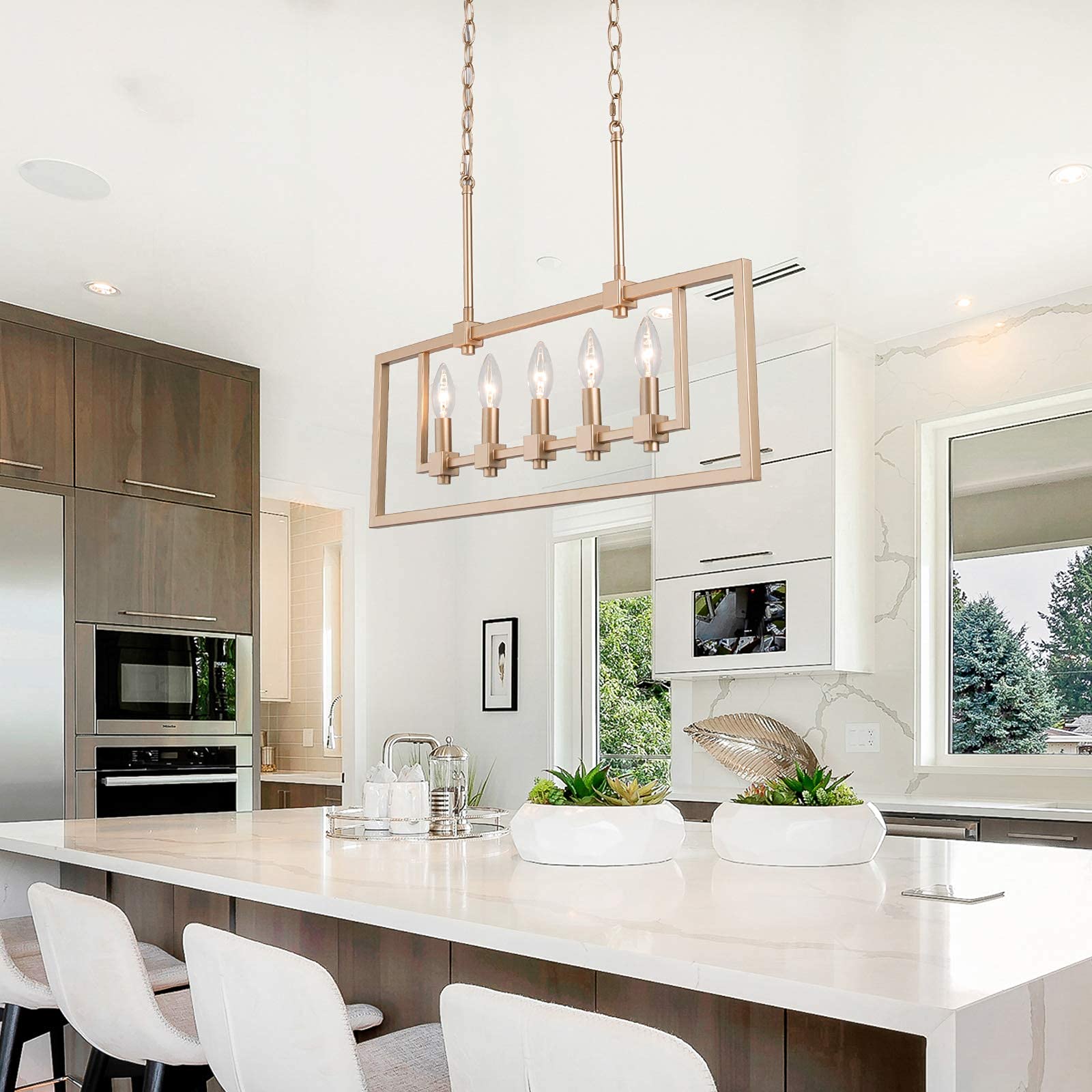 Modern 5-Light Gold Chandelier - 28