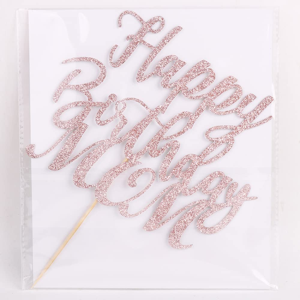 Rose Gold Happy Birthday Cake Topper for Mom - Mother's Day Party Decorations, Cake Decor for Mom's Birthday Celebration - Perfect for Mother's Day Parties, Baby Showers & Special Occasions