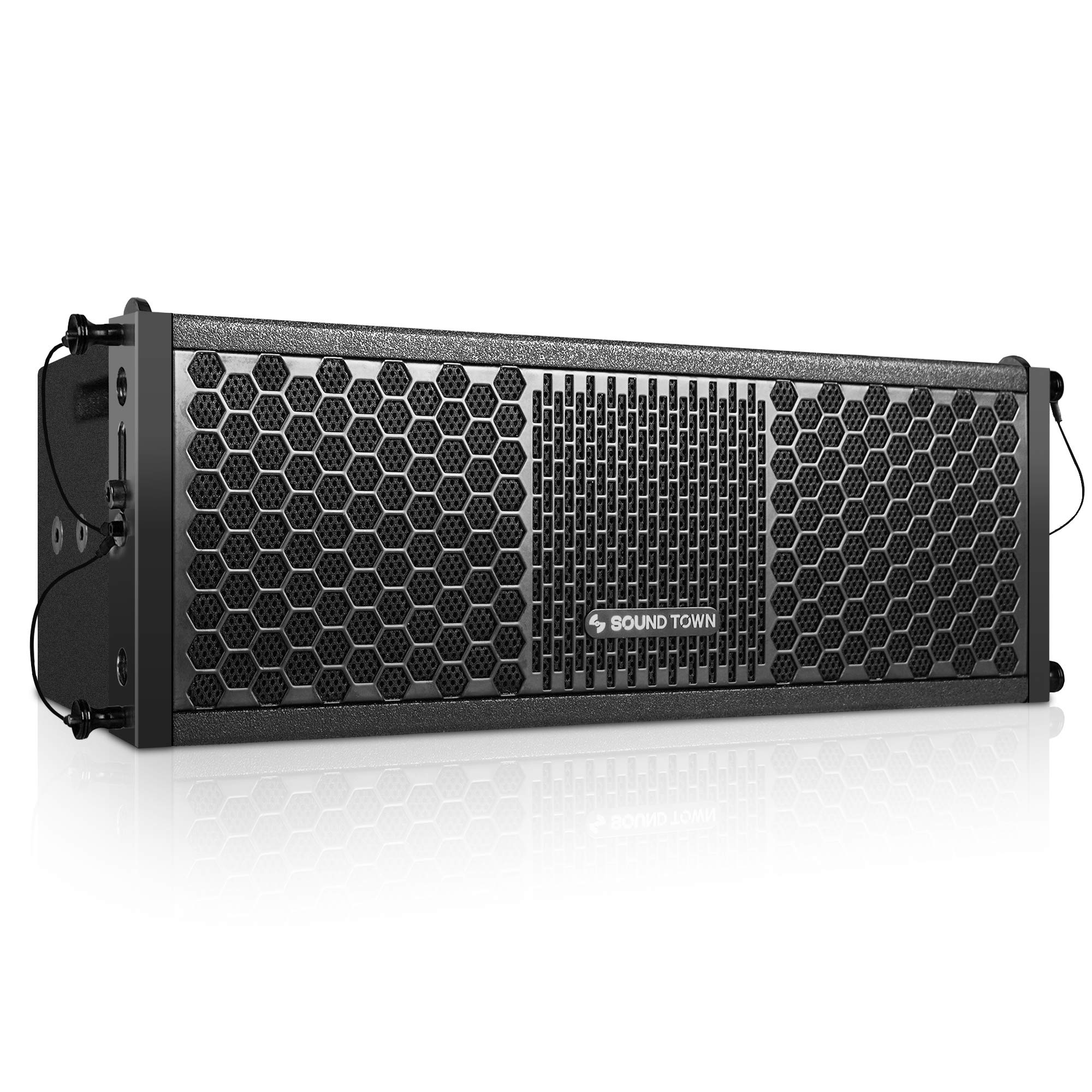 Sound Town ZETHUS Series 2x5 Line Array Speaker System with Titanium Compression Driver - Professional PA Loudspeaker for Live Music, DJ Events & Outdoor Concerts (ZETHUS-205V2, Black)