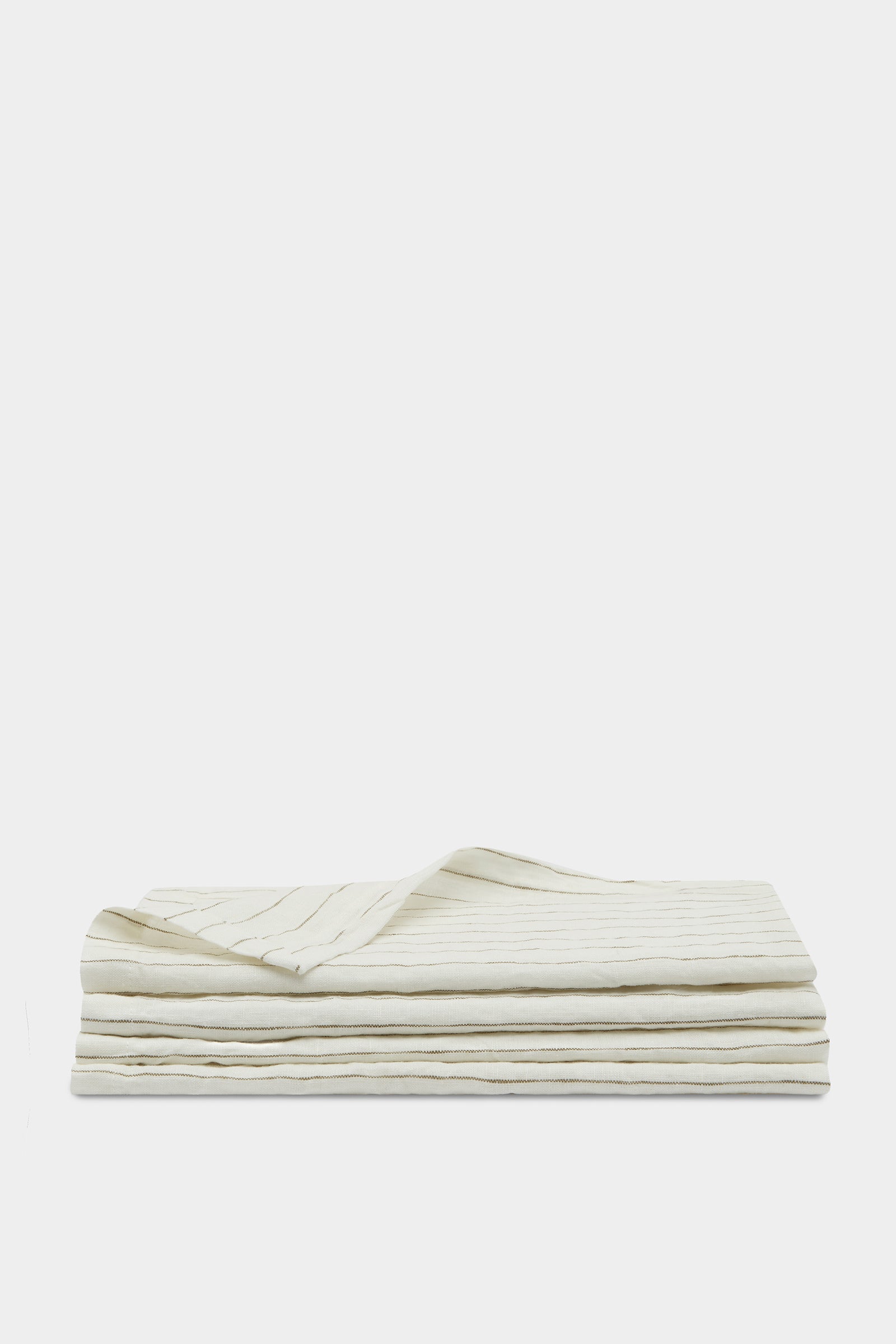 Premium Linen Placemats Set of 4 - Olive Green Pinstripe Design - Elegant Table Setting for Dining Room, Kitchen, or Party Decor