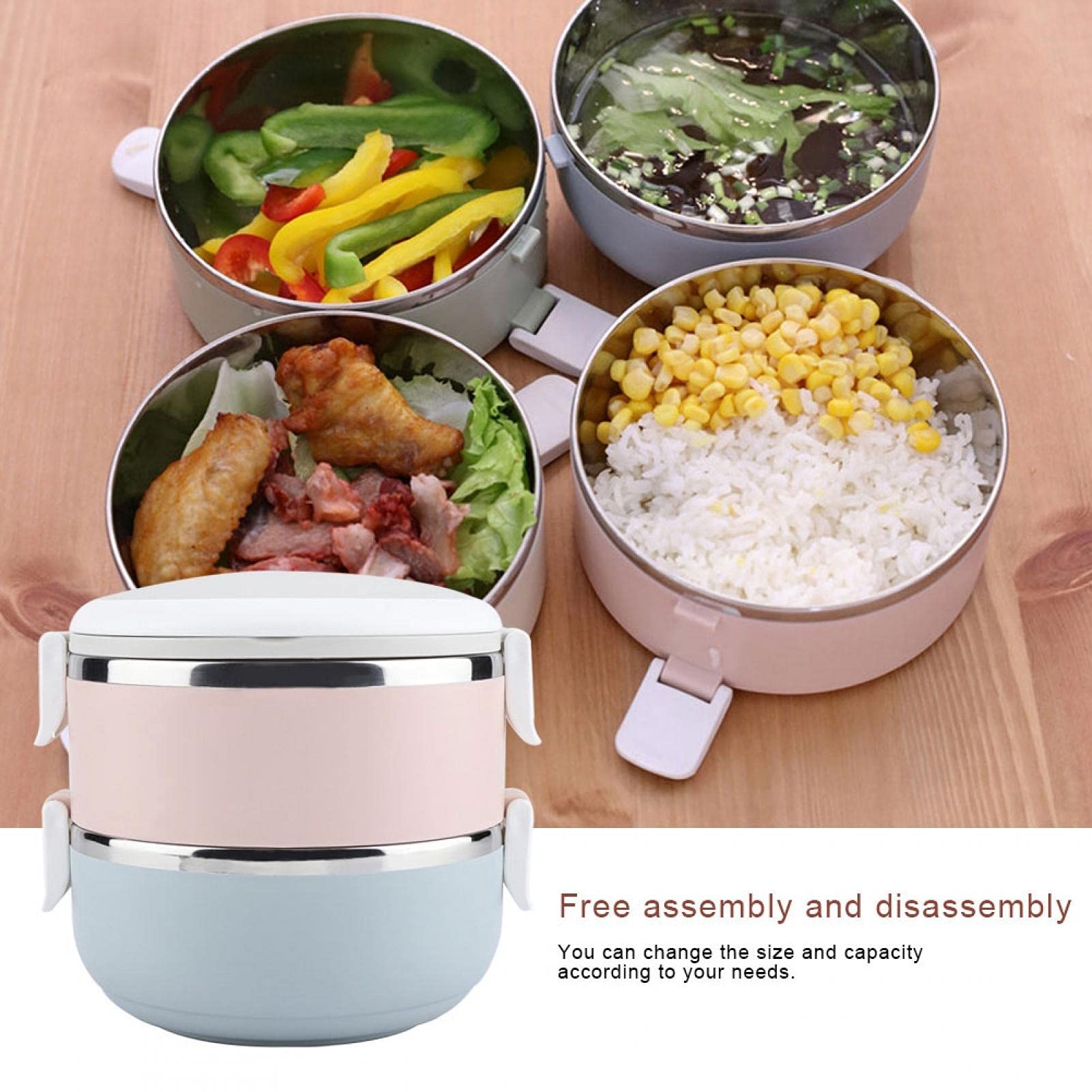Haofy 1400ml Stainless Steel Lunch Box - 2-Tier Portable Food Container for School, Office & Picnic | BPA-Free, Leak-Proof & Insulated | Perfect for Meal Prep & Outdoor Activities