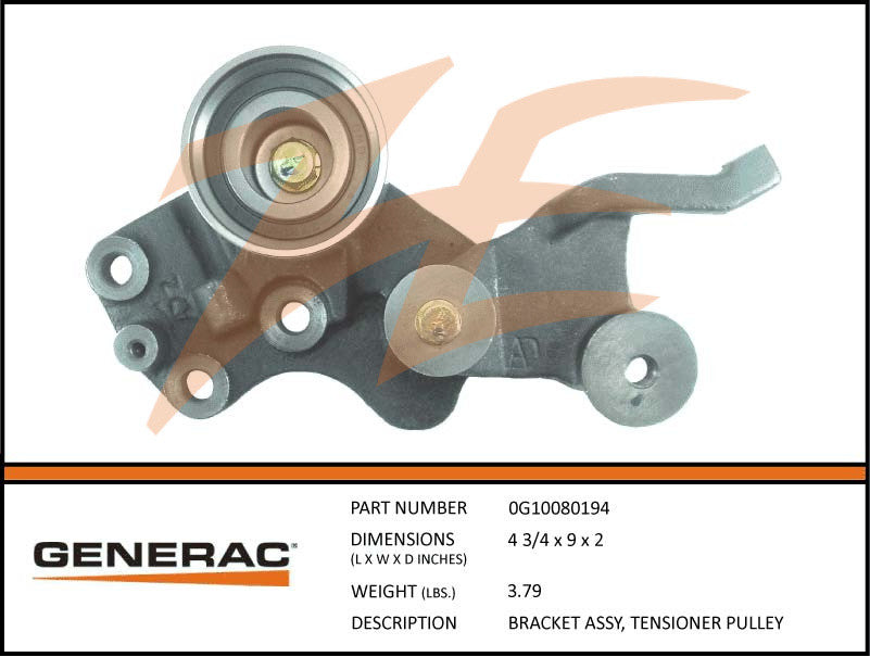 Generac 0G10080194 Tensioner Pulley Bracket Assembly - Replacement Part for Generac Generators - Perfect for Home Backup Power & Emergency Use