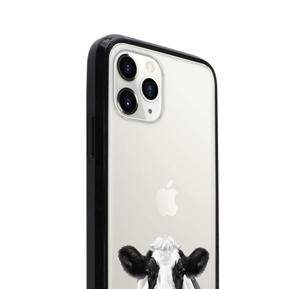 Shockproof iPhone 11 Pro Max Case (6.5 inch 2019 Model) - Slim TPU Bumper + Clear Hard Protective Cover with Cute Black Spot Cow Design | Perfect for Everyday Protection, Outdoor Activities & Travel (Not Compatible with iPhone 11 Pro)