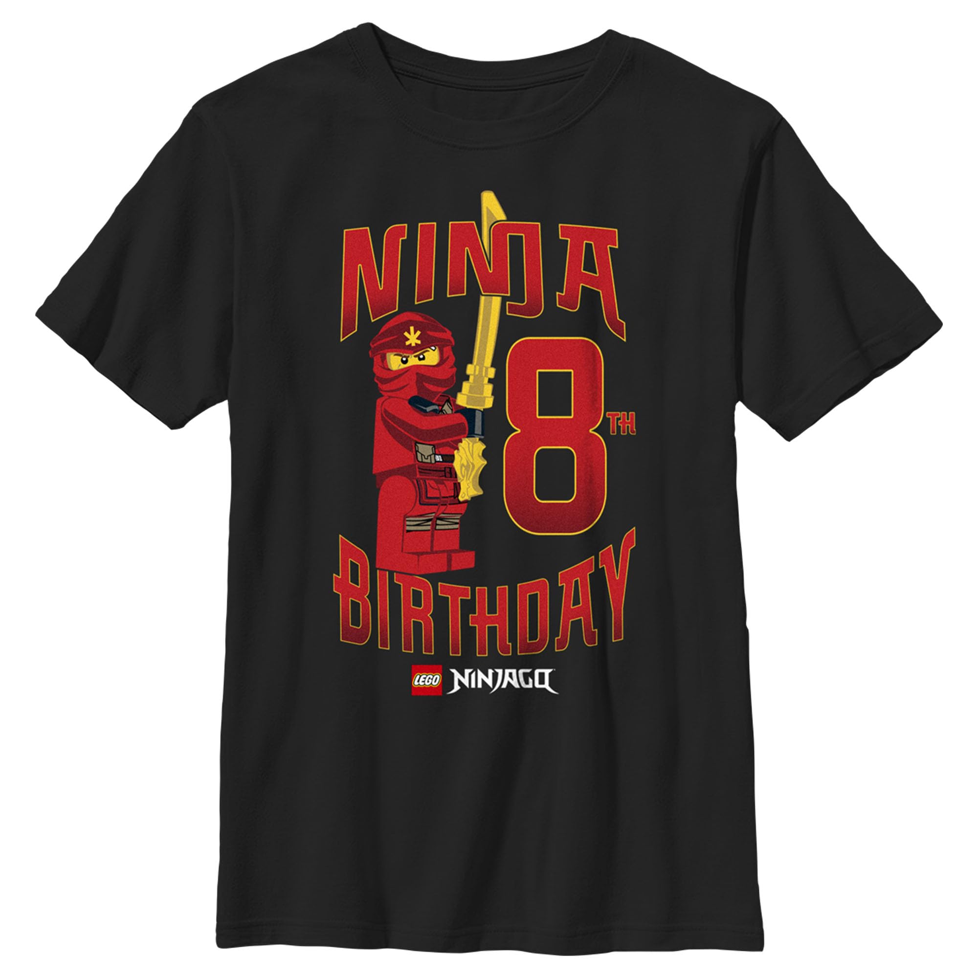 Lego Ninjago Ninja Birthday T-Shirt for Boys 8 Years Old - Short Sleeve Cotton Tee for Kids - Perfect for Birthday Parties, Playdates & Casual Wear