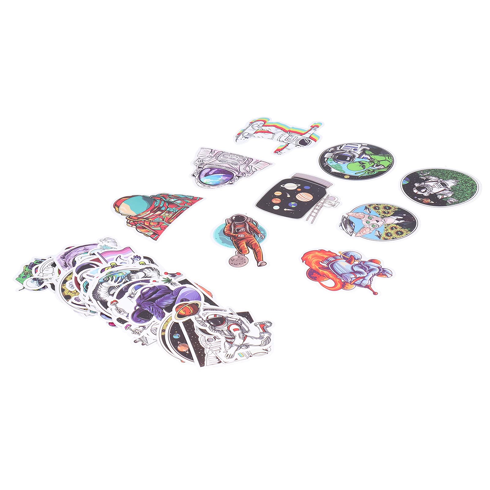 SALUTUY 50pcs Spaceman Car Sticker Set - DIY Universal Decals for Cars, Laptops, Luggage, Water Bottles & More - Cool Astronaut Design for Personalization and Decoration