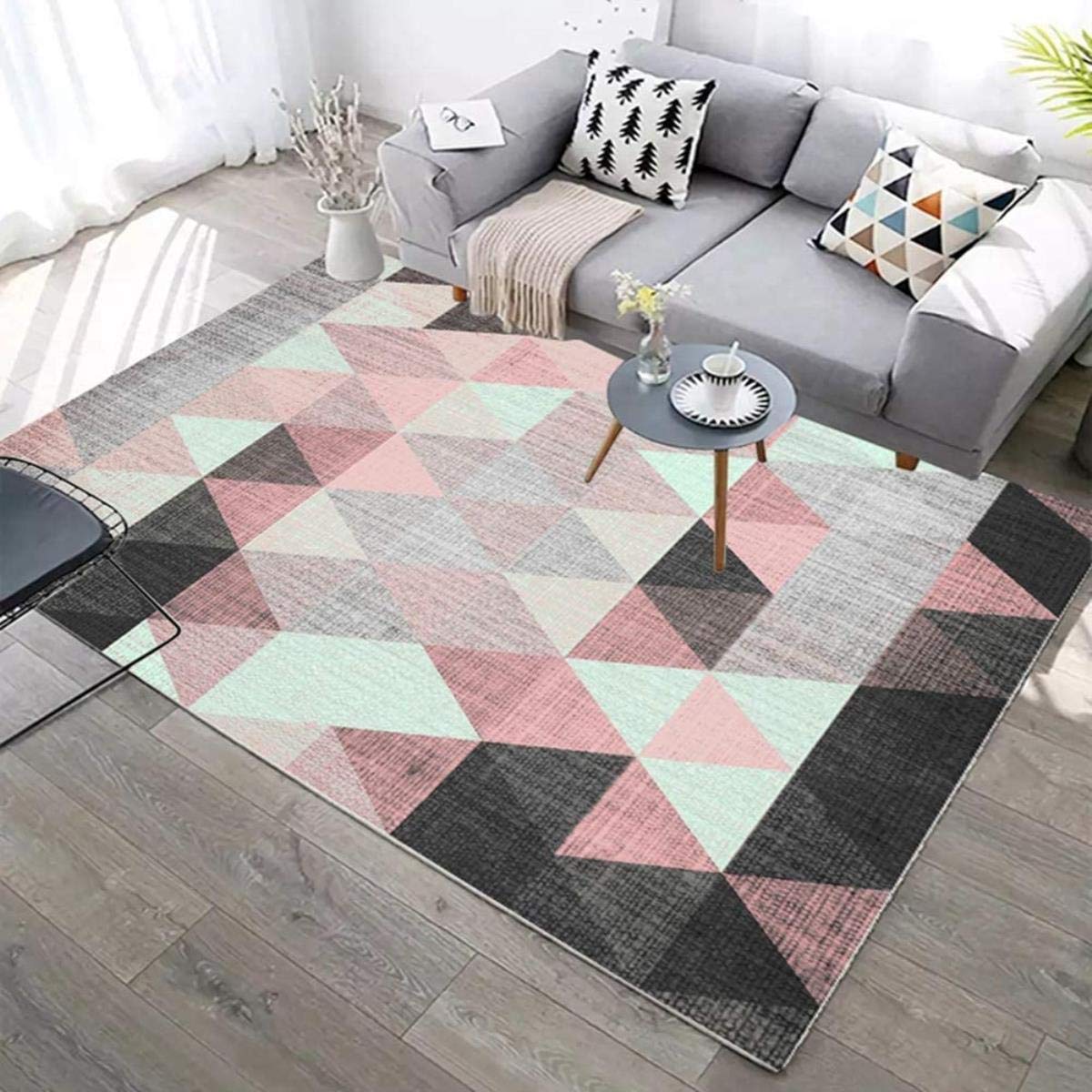 KWEE Super Soft Modern Area Rug 5.2'x7.5' - Non-Slip Living Room & Bedroom Carpet - Home Decor for Cozy Spaces - Perfect for Family Rooms, Dorms and Apartments