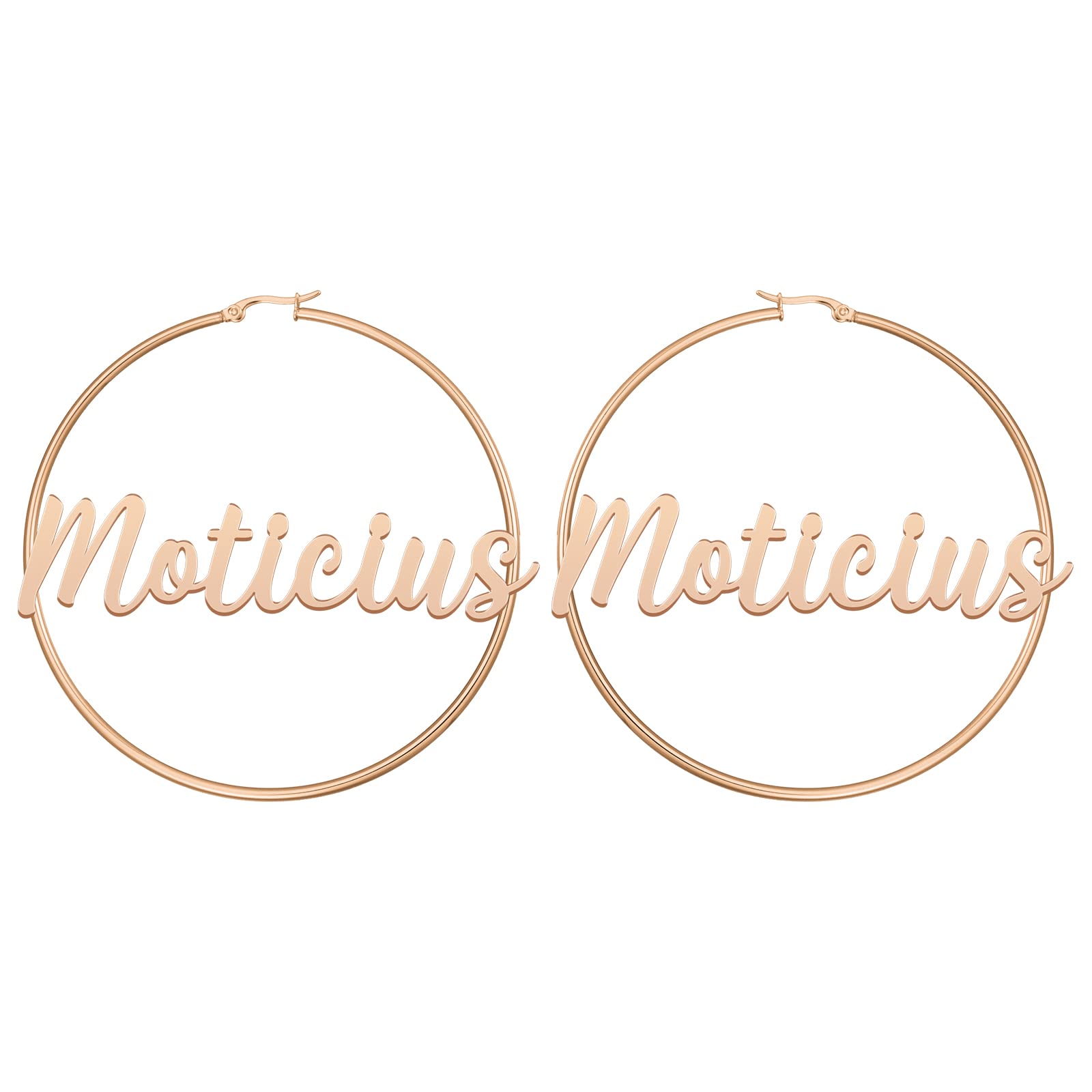 Custom Personalized Hoop Earrings for Women - Hypoallergenic Name Engraved Sensitive Earrings | Large Gold/Silver Hoops | Perfect Birthday, Christmas Gift for Her | Date Night, Wedding, Office Wear Jewelry
