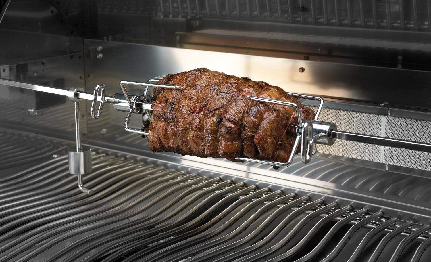 Napoleon 69100 Heavy Duty Rotisserie Kit with Motor & Light - Perfect for Grilling, BBQ, and Outdoor Cooking