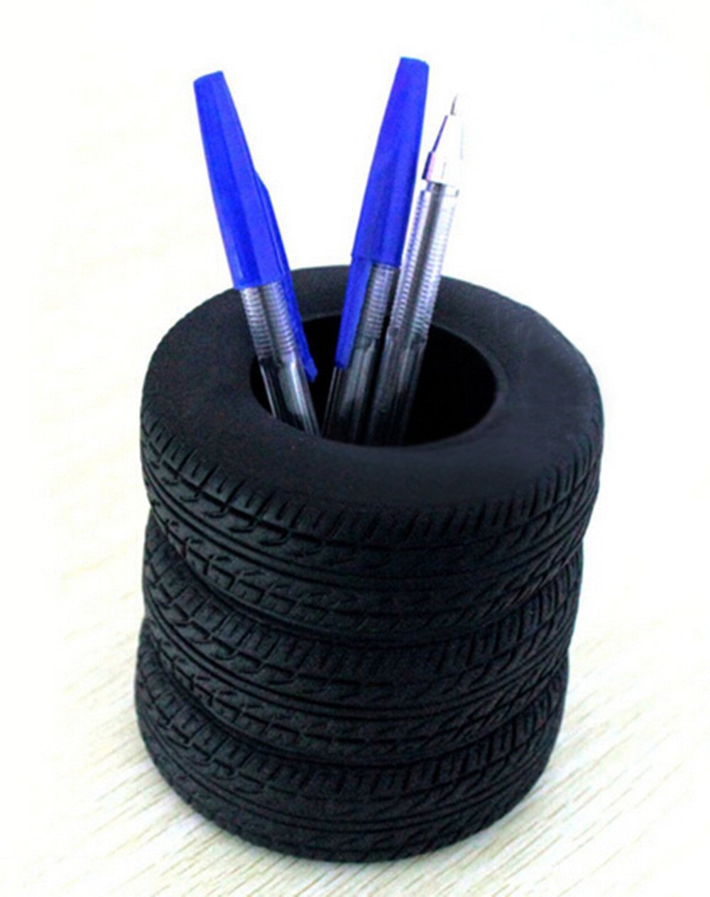 Tire-Shaped Pen Stand & Pencil Holder - Stylish Desk Organizer for Office, School & Home Workspace Accessories