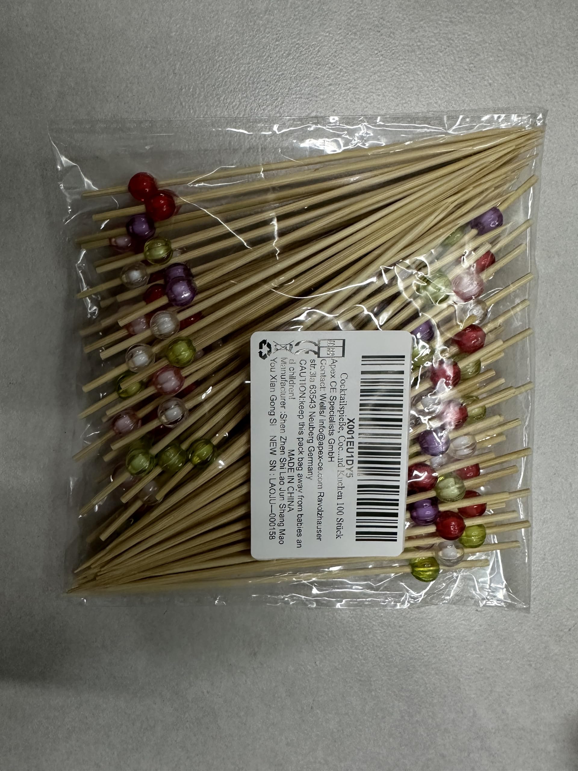 100PCS Acrylic Bead Cocktail Picks - Decorative Food Toothpicks for Appetizers, Fruits, Cakes, Sandwiches, Canapés & BBQ Skewers | Perfect for Parties, Weddings, and Home Entertaining