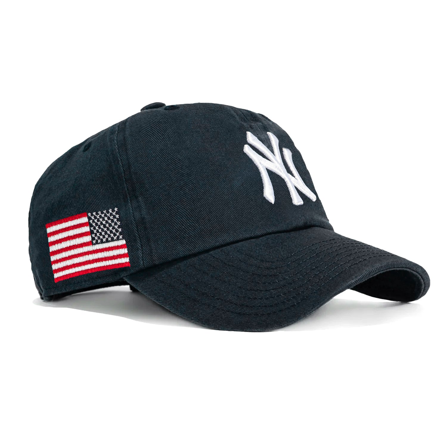 New York Yankees Heritage Adjustable Hat with US Flag Patch - Navy Blue Baseball Cap for Men & Women - Perfect for Games, Outdoor Activities & Fan Gear