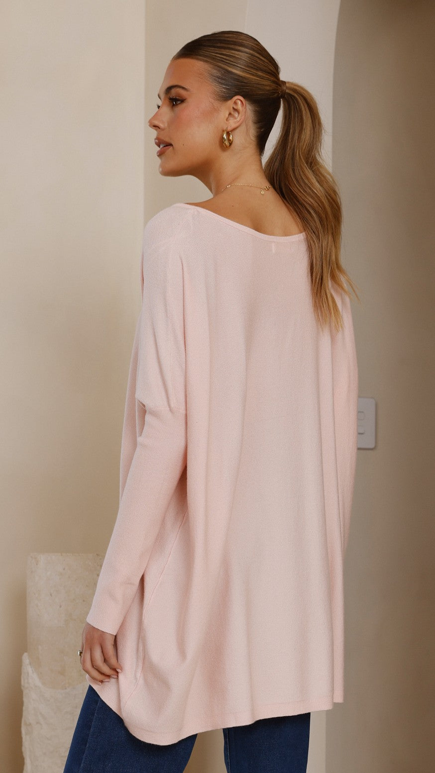 Amalia Knit Top for Women - Soft Blush Pink Casual T-Shirt | Perfect for Everyday Wear, Layering & Office Outfits