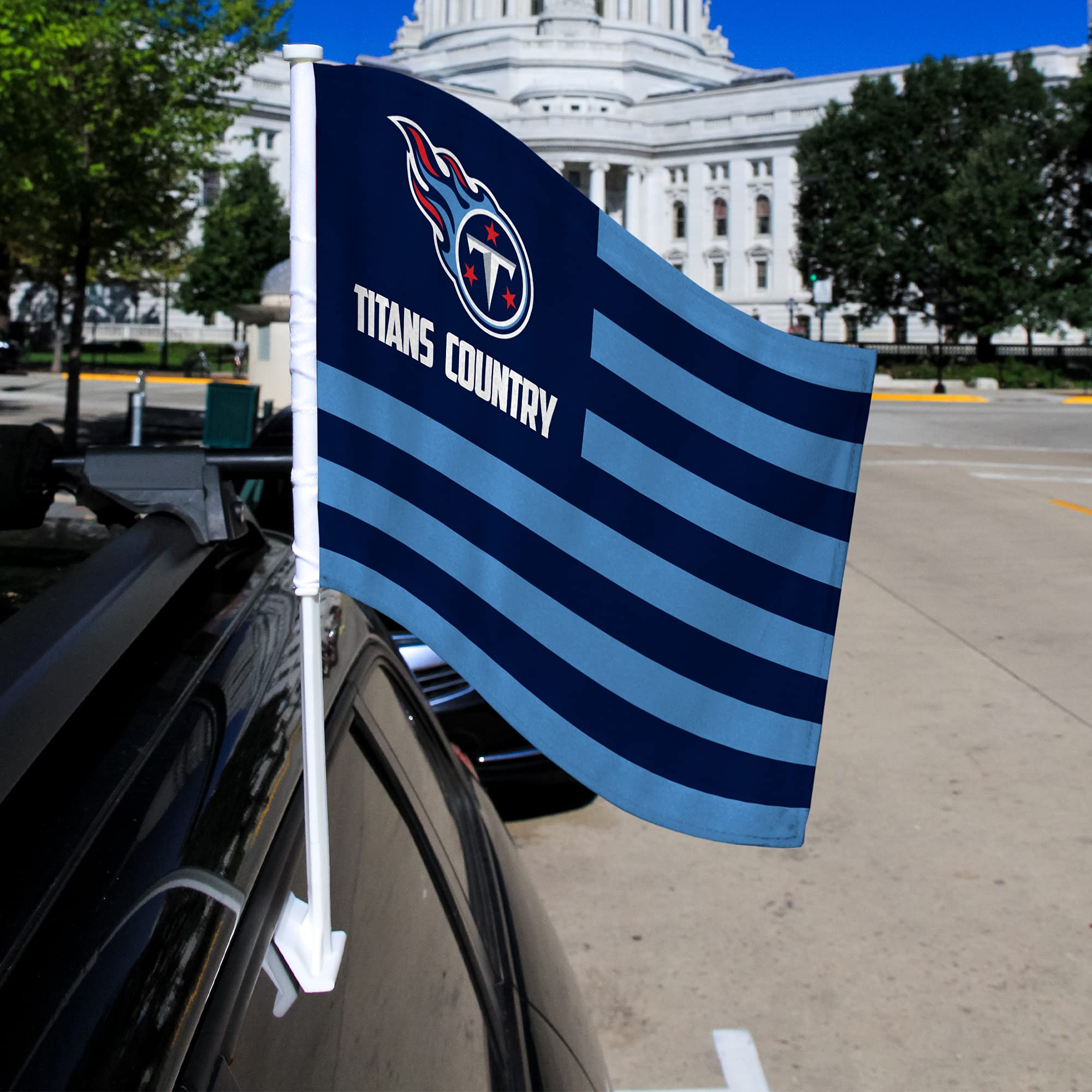 NFL Car Flag Double Sided - Officially Licensed Team Logo - Durable Polyester Car Accessory for Game Day Tailgating & Road Trips
